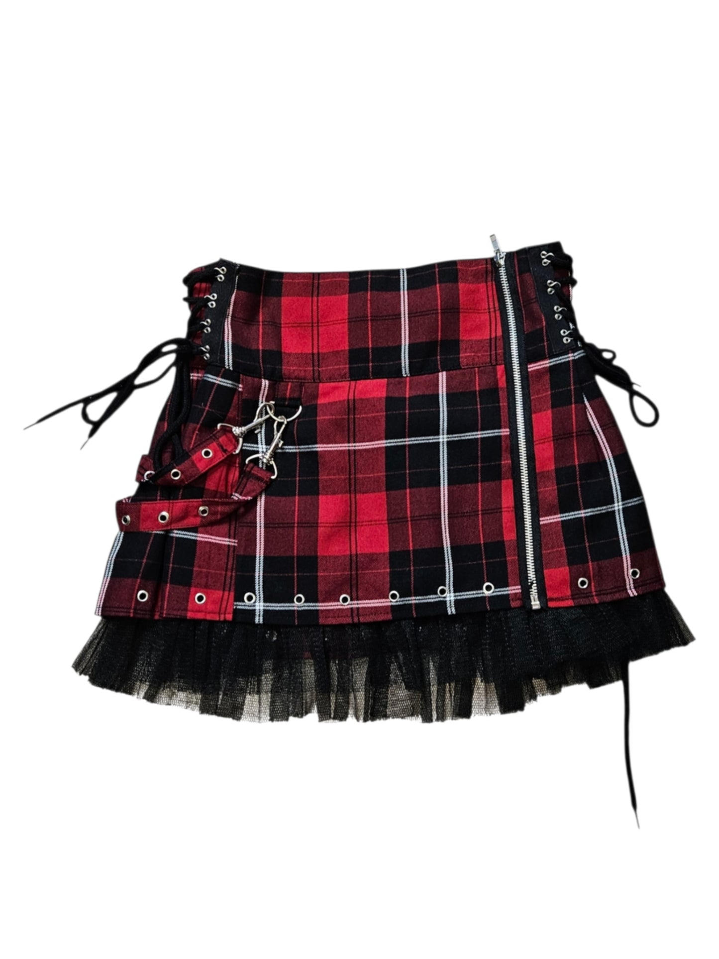 Mini jupe tartan à sangles