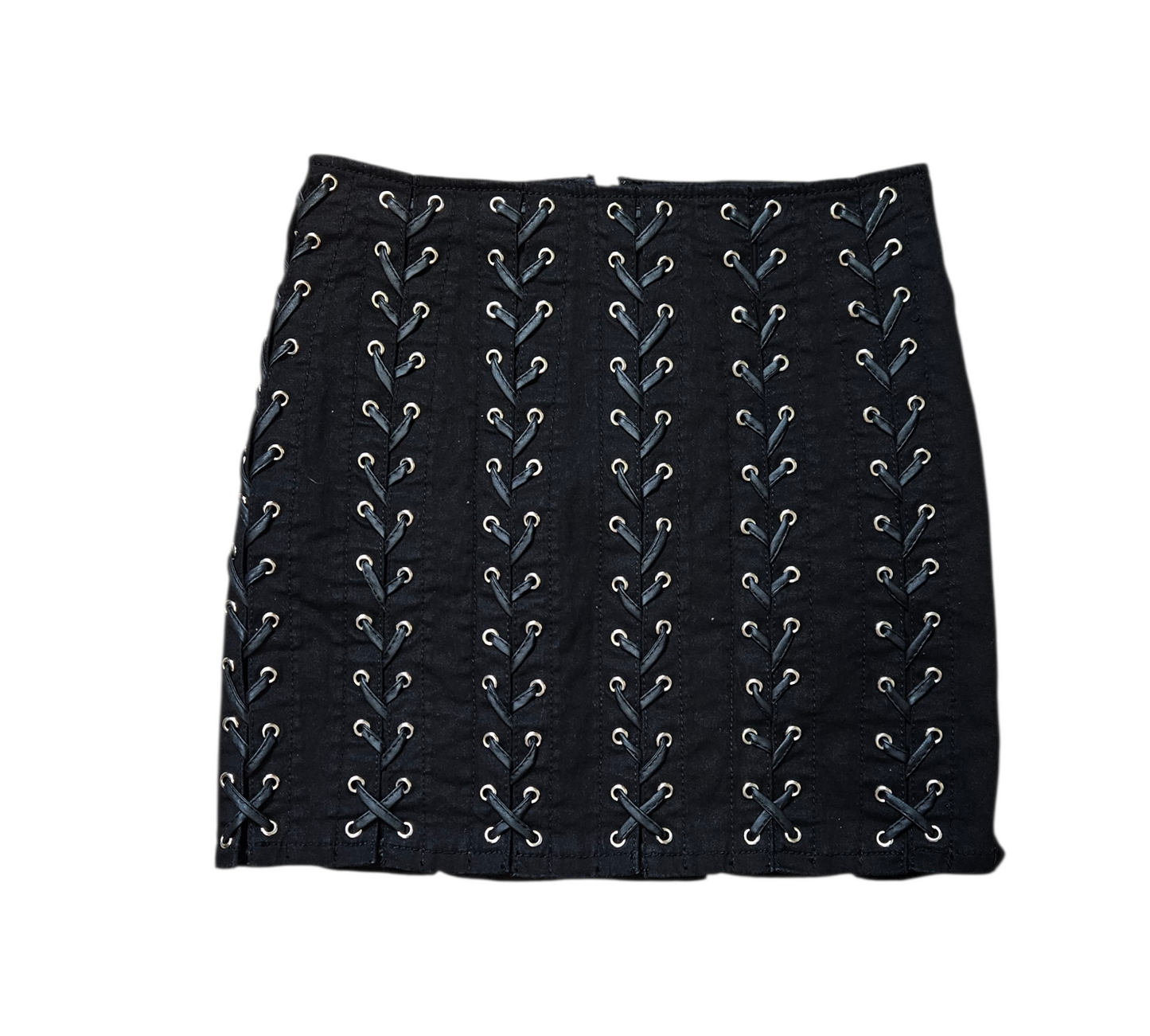 Tripp NYC black lace-up skirt
