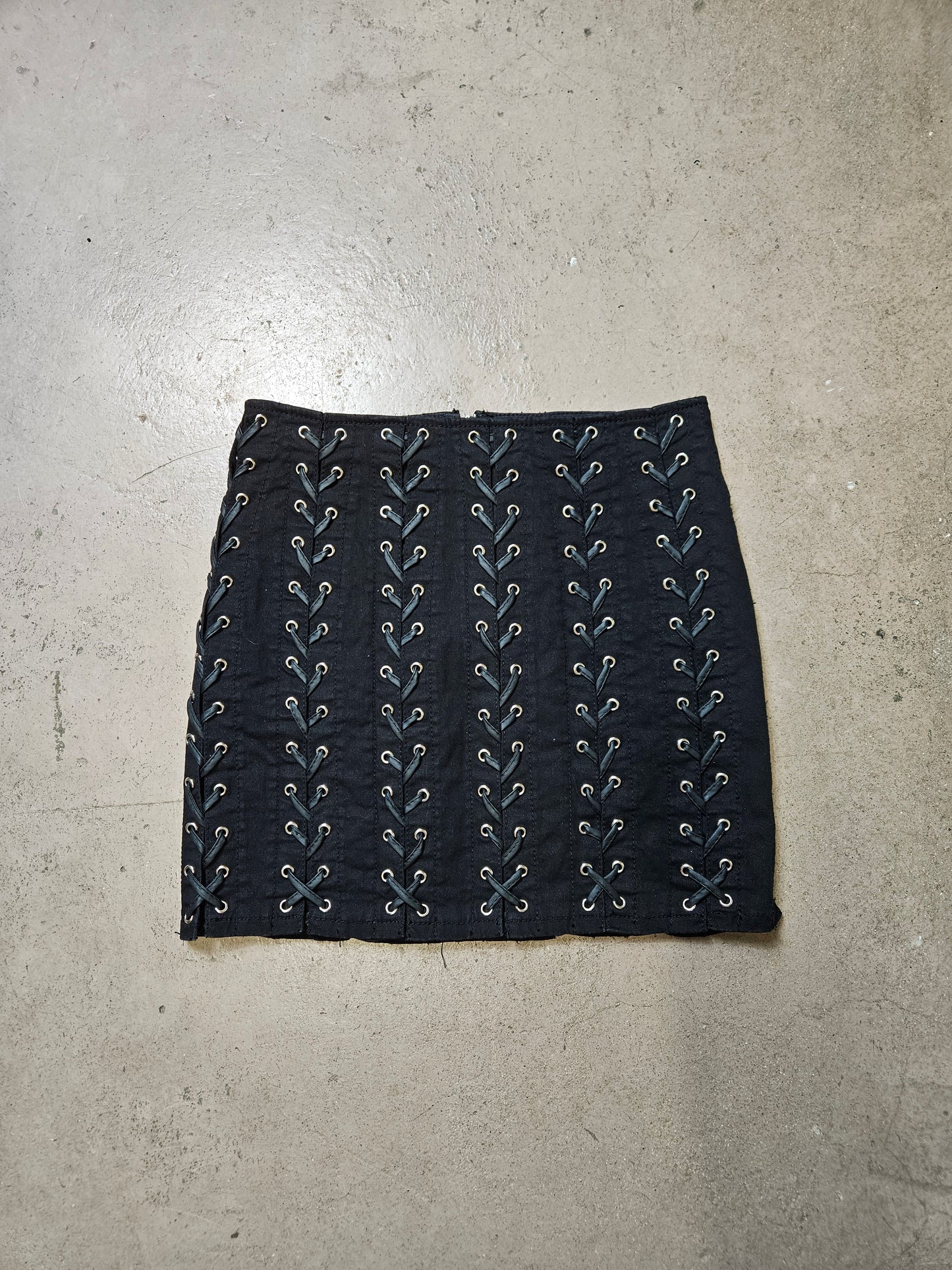 Tripp NYC black lace-up skirt