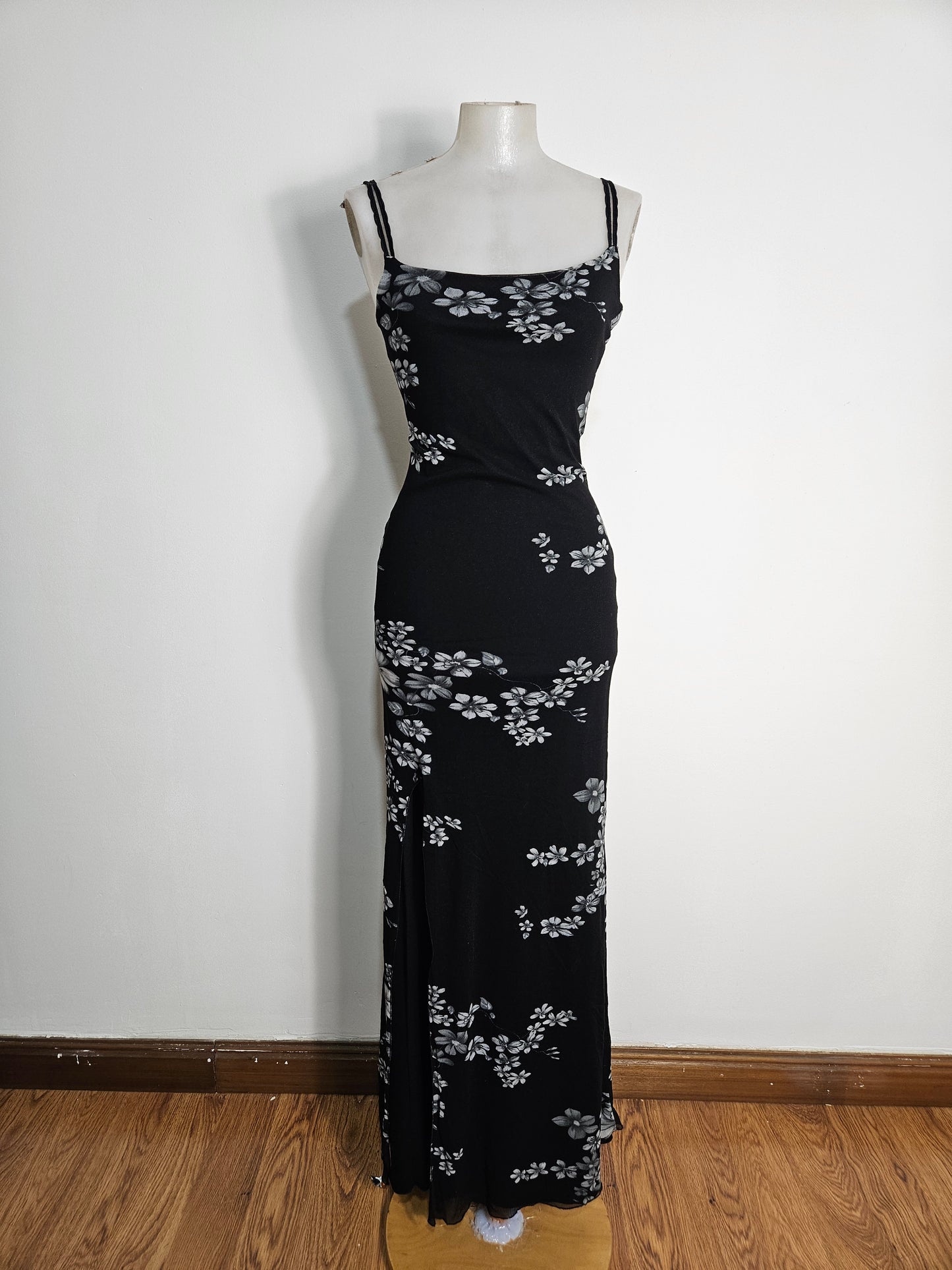 Maxi robe en voile fleurie