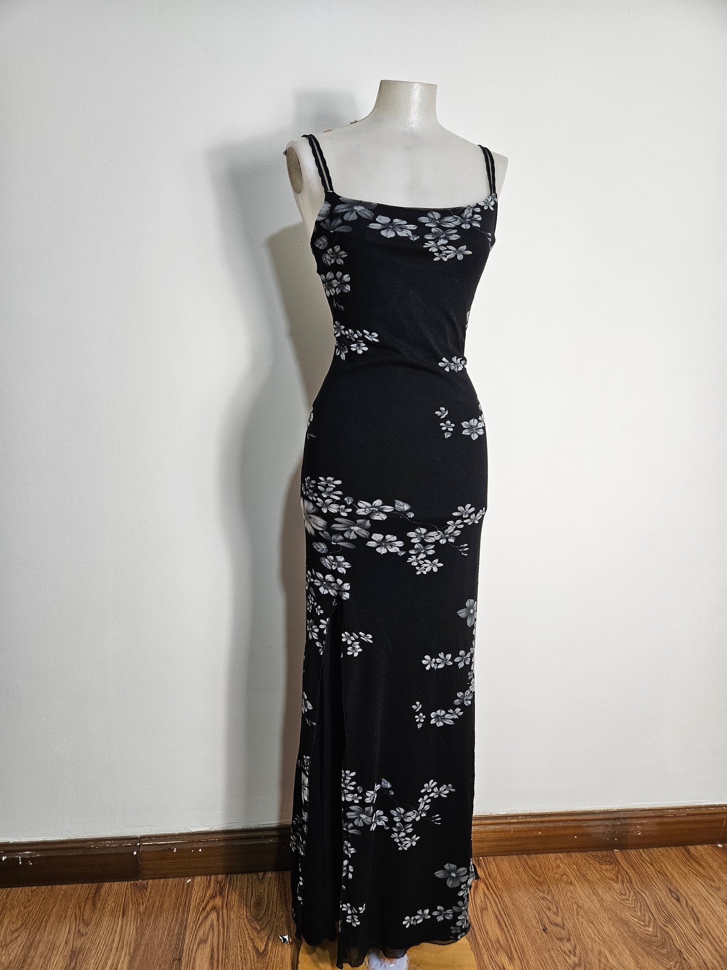 Maxi robe en voile fleurie