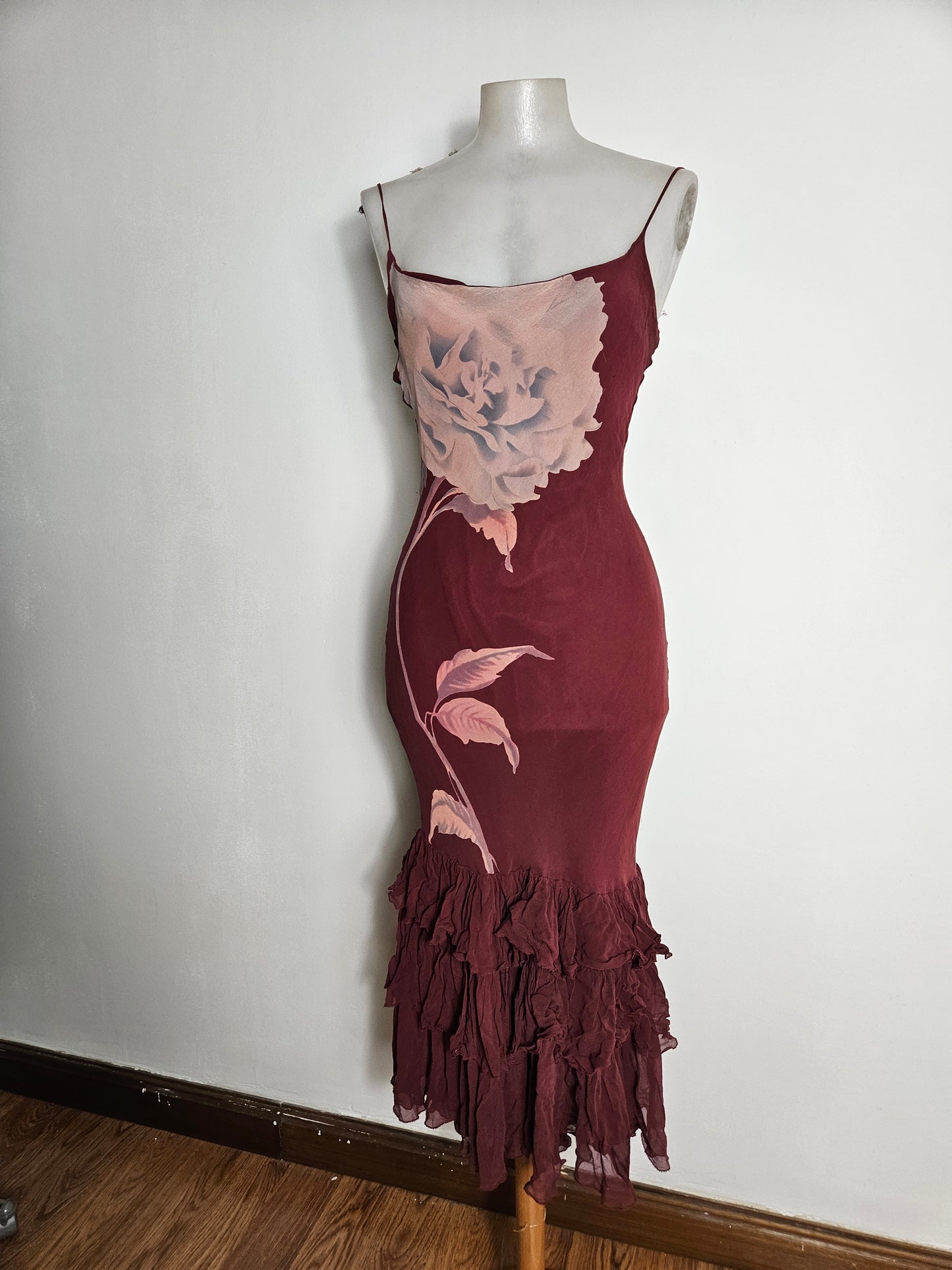 Robe en soie motif floral