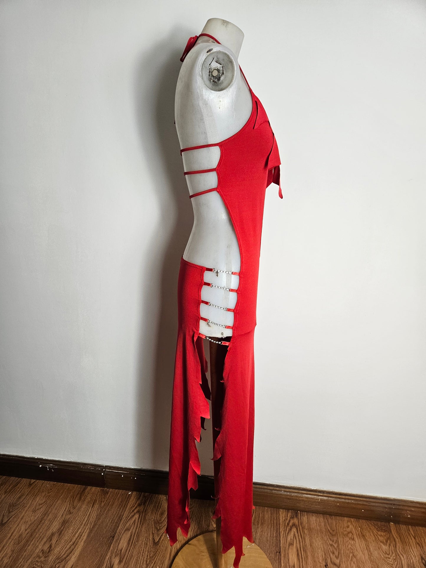 Backless and low-cut dress