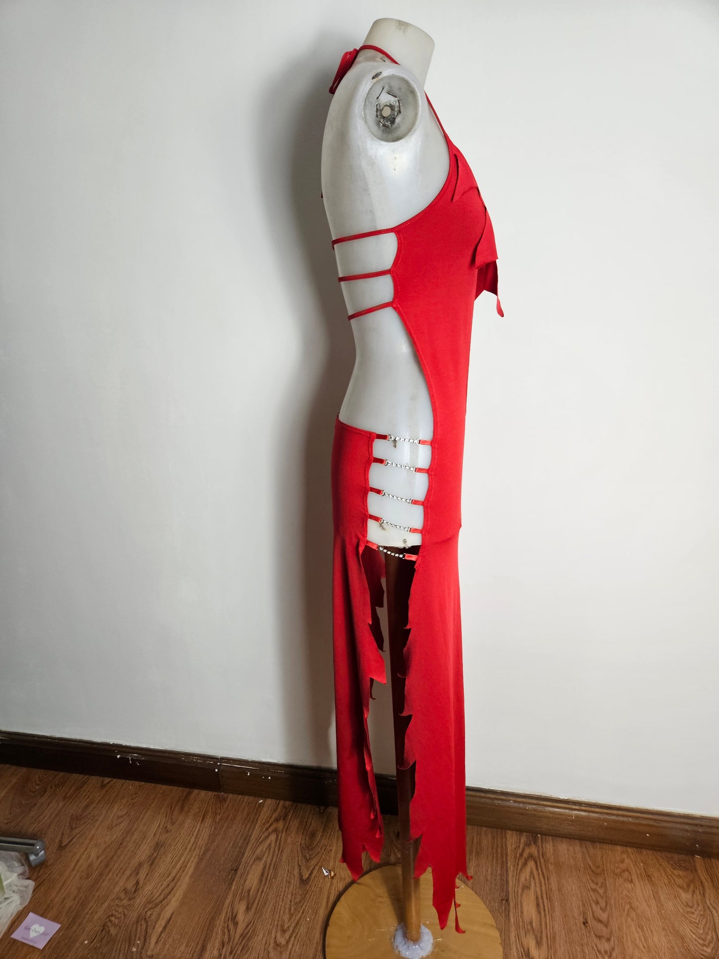 Backless and low-cut dress