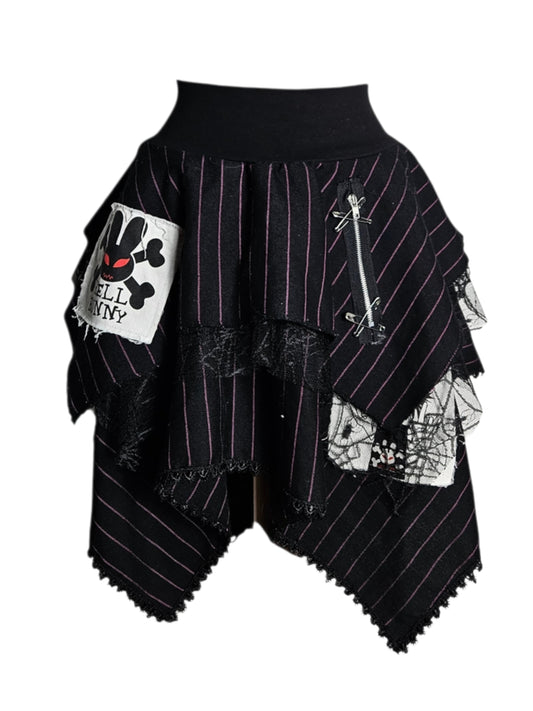 Jupe asymétrique à patch