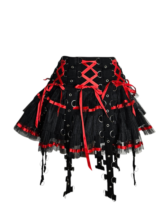 Chai Skirt Hell bunny rouge et noire