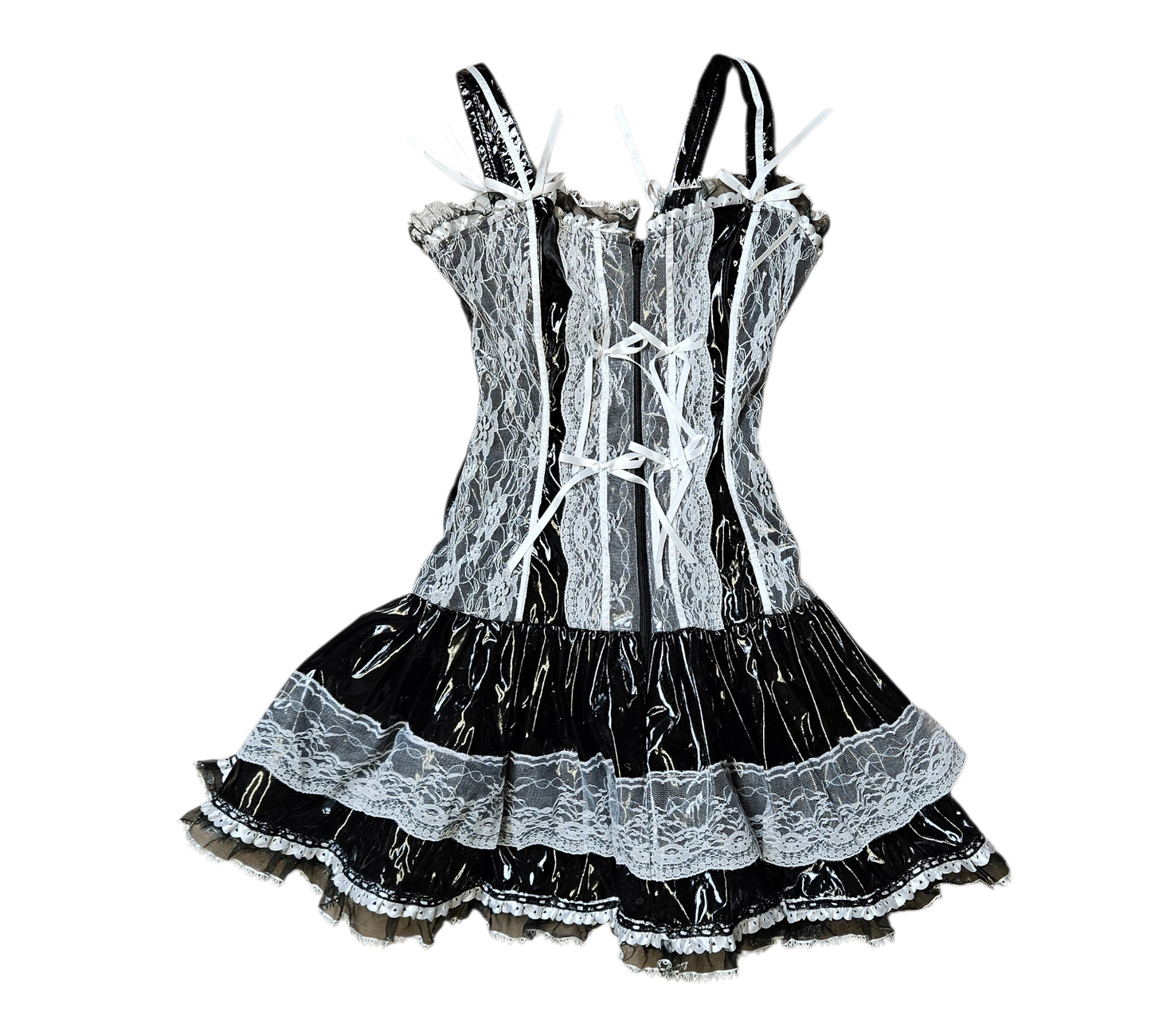 Robe en similicuir et dentelle