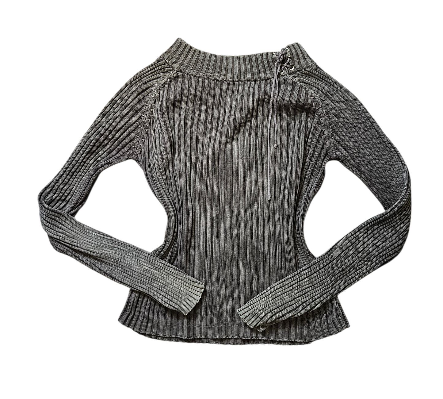 Ribbed khaki sweater