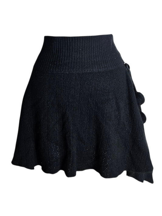 Mini jupe asymétrique détails pompons