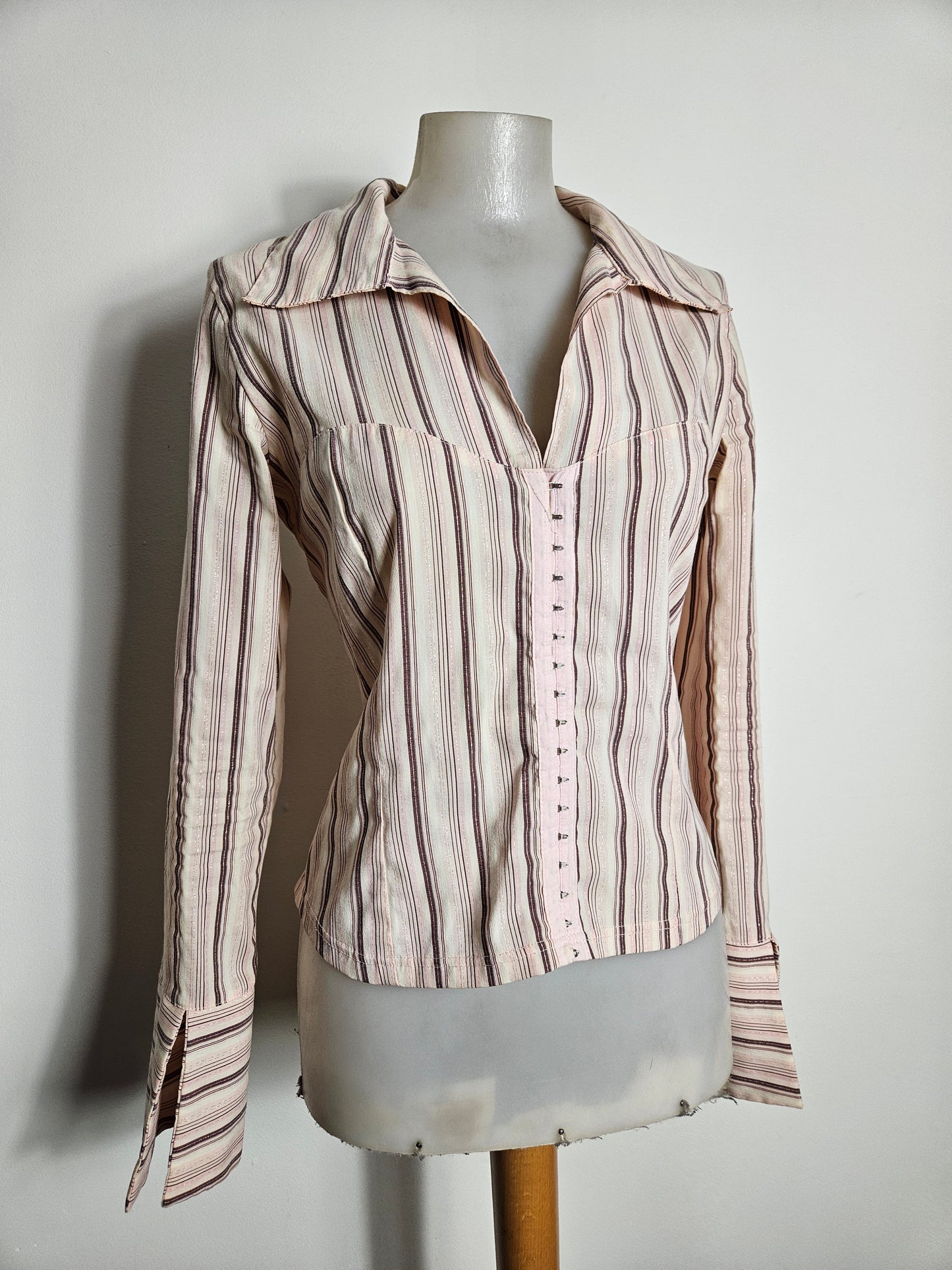 Chemise rayé fermeture agrafes