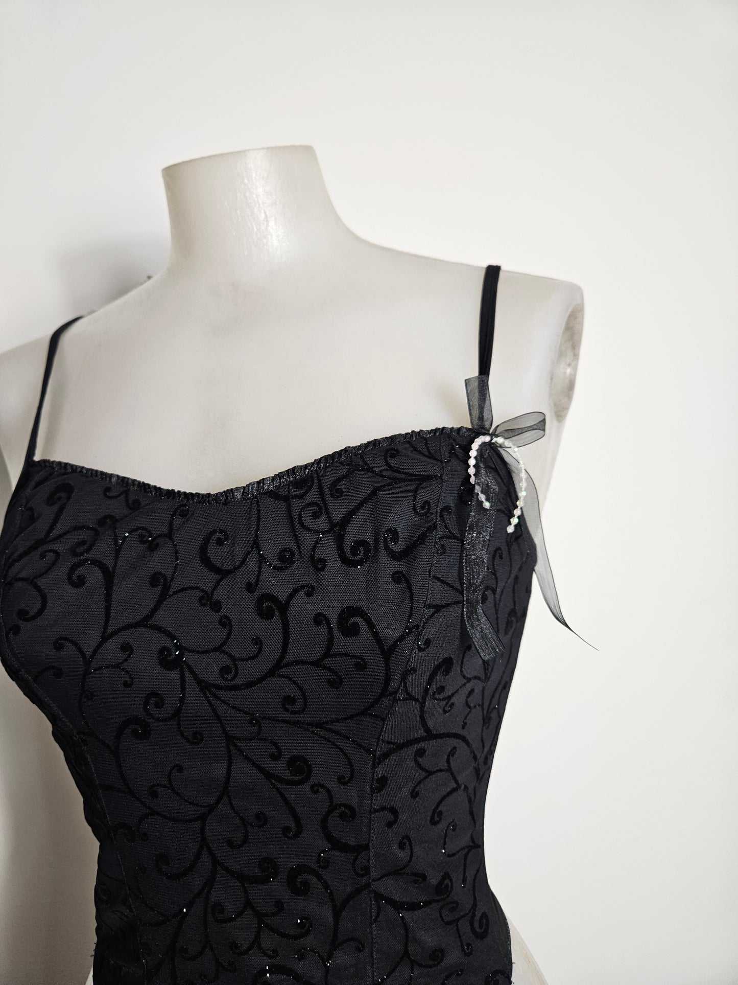 Haut esprit corset arabesques en velours