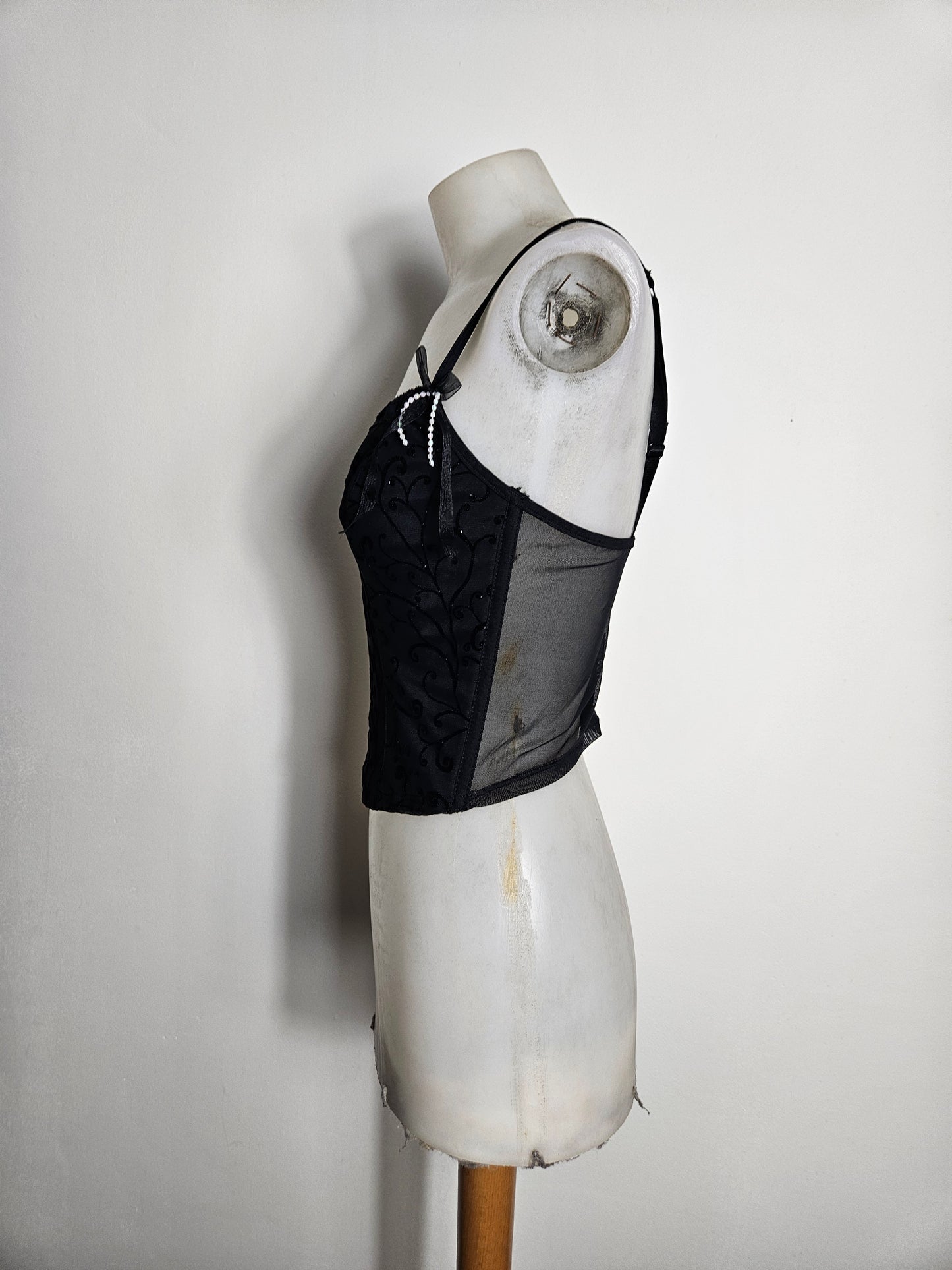 Haut esprit corset arabesques en velours