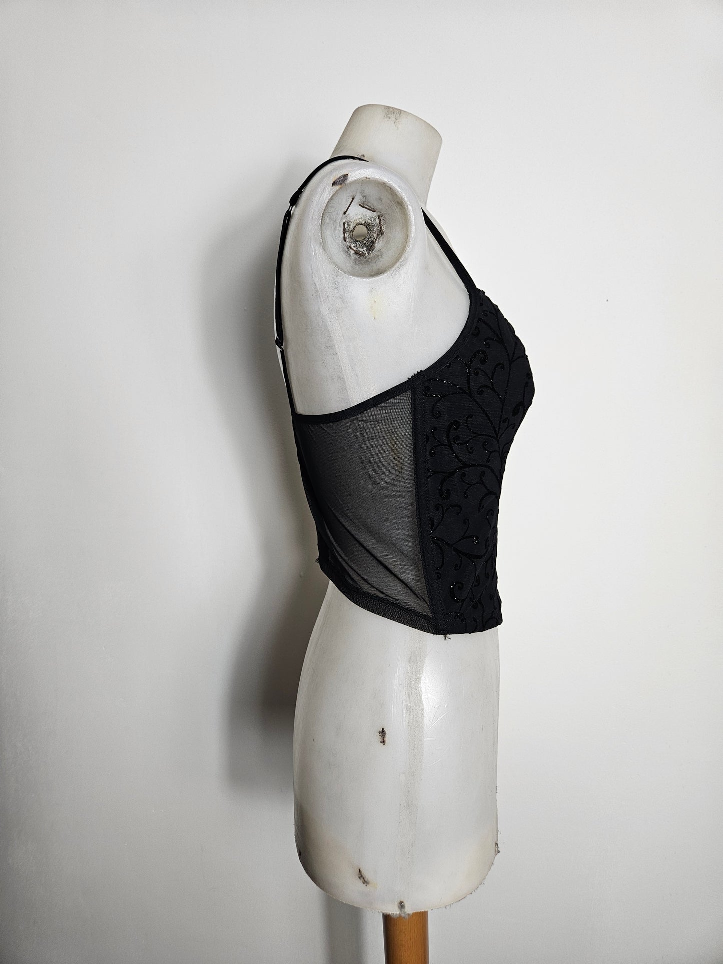 Haut esprit corset arabesques en velours