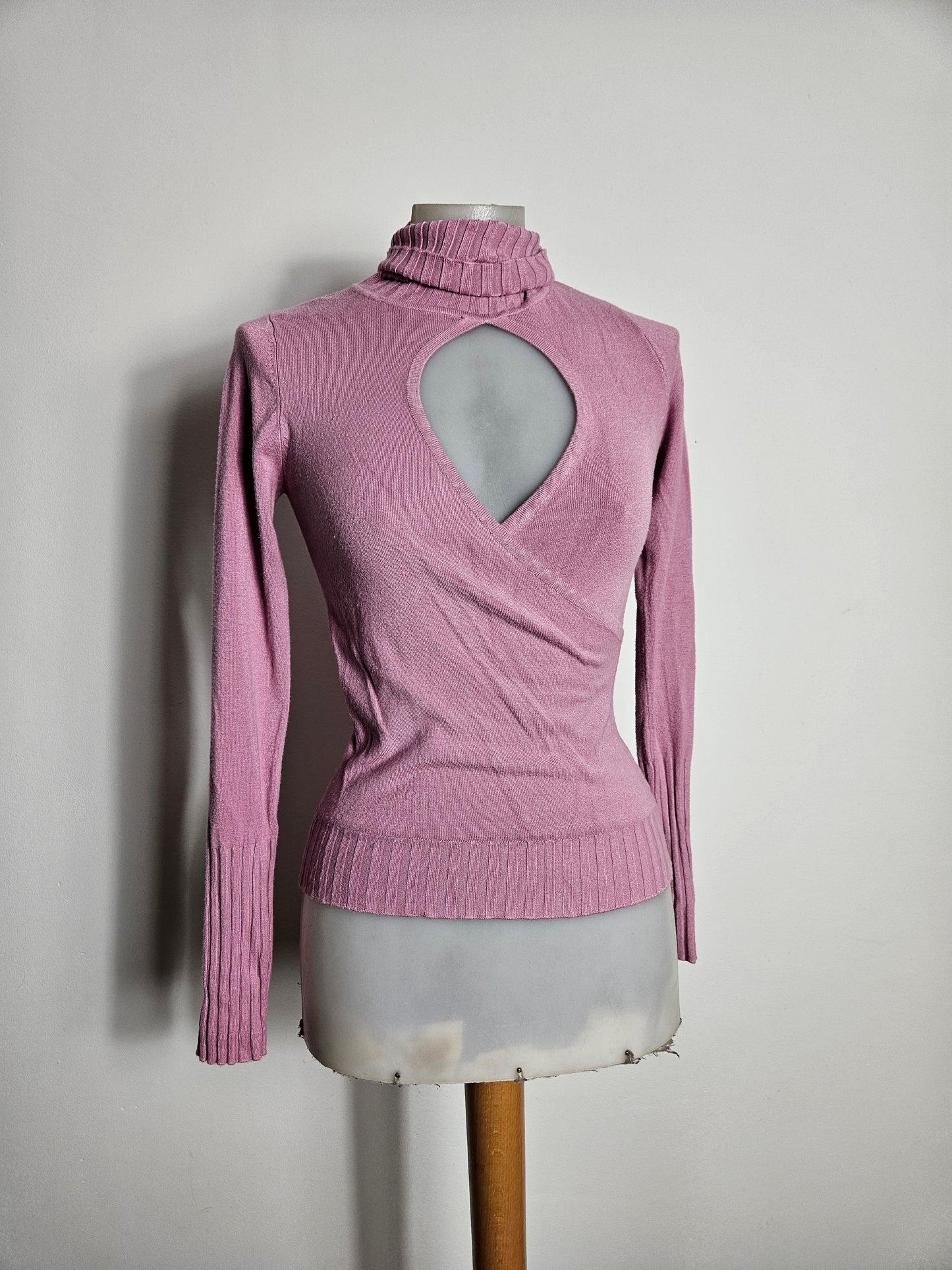 Pink cut-out sweater