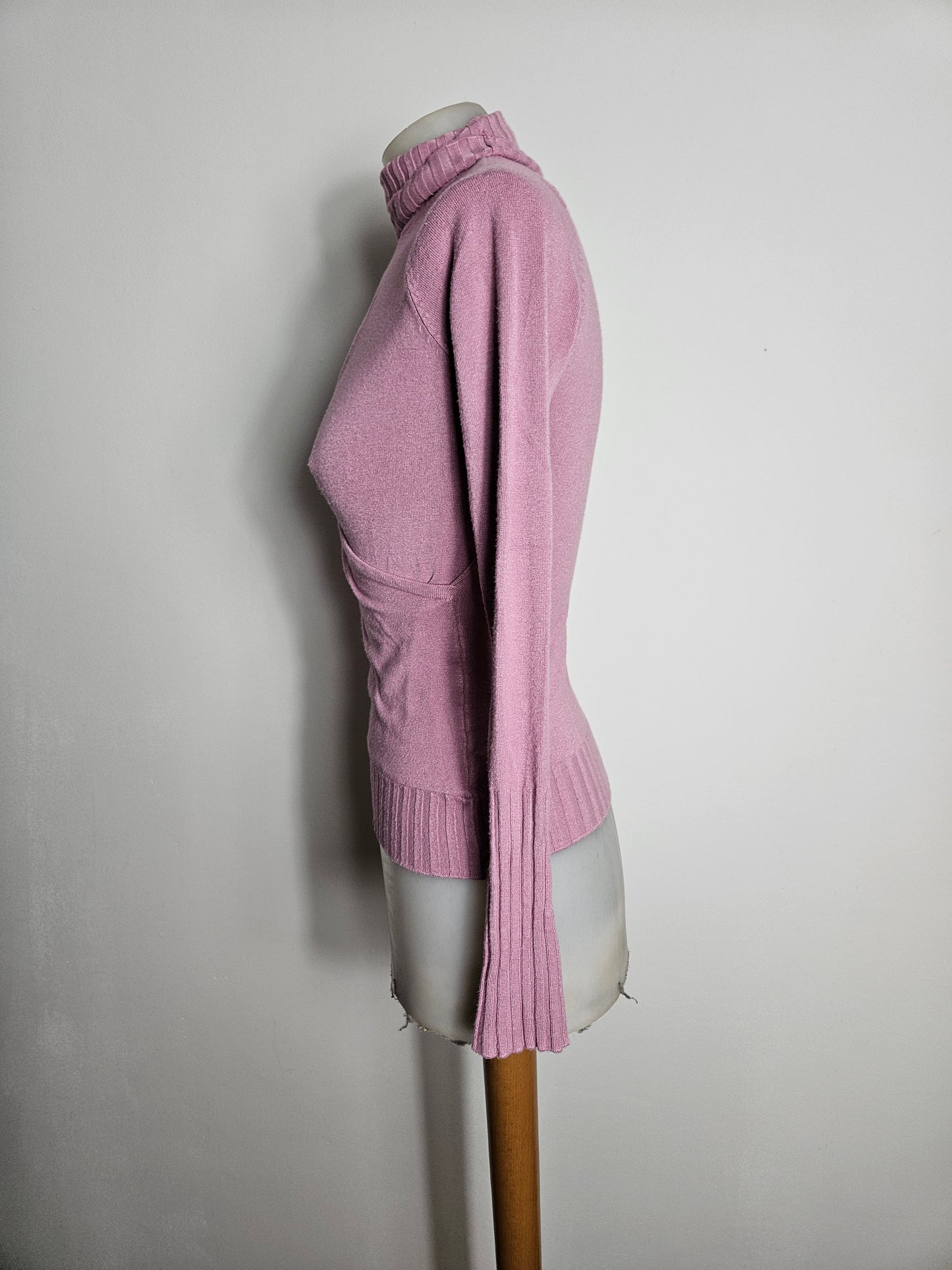 Pink cut-out sweater