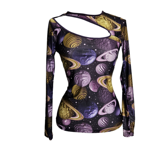 Galaxy print voile top