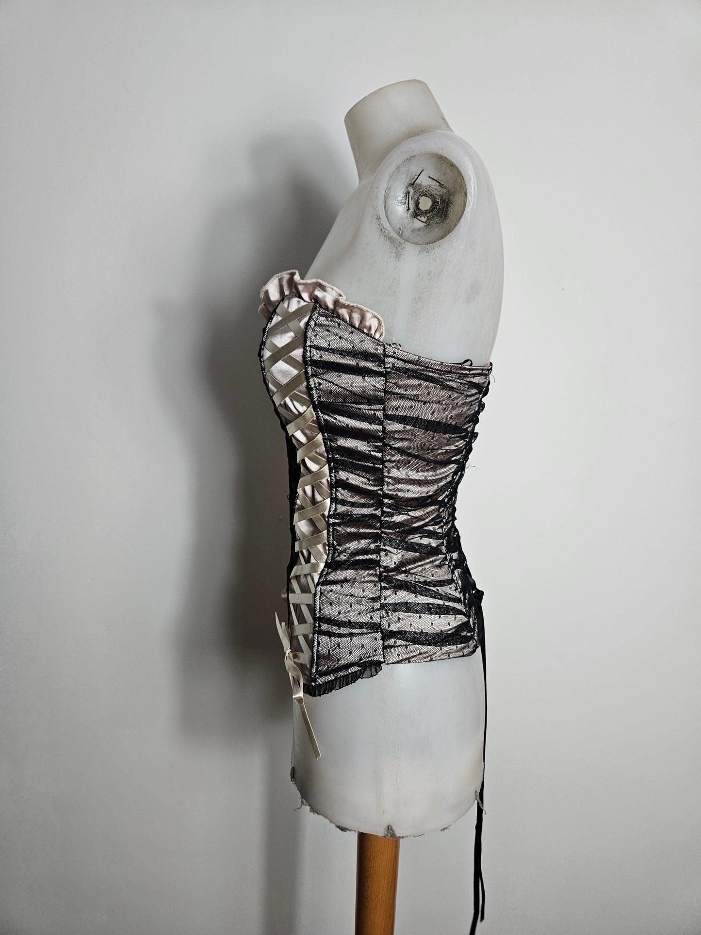 Bustier in voile and satin