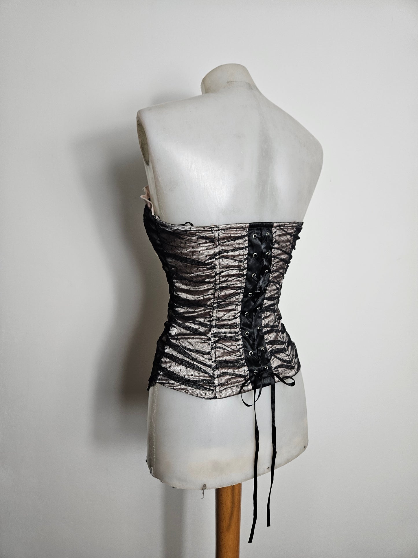 Bustier in voile and satin