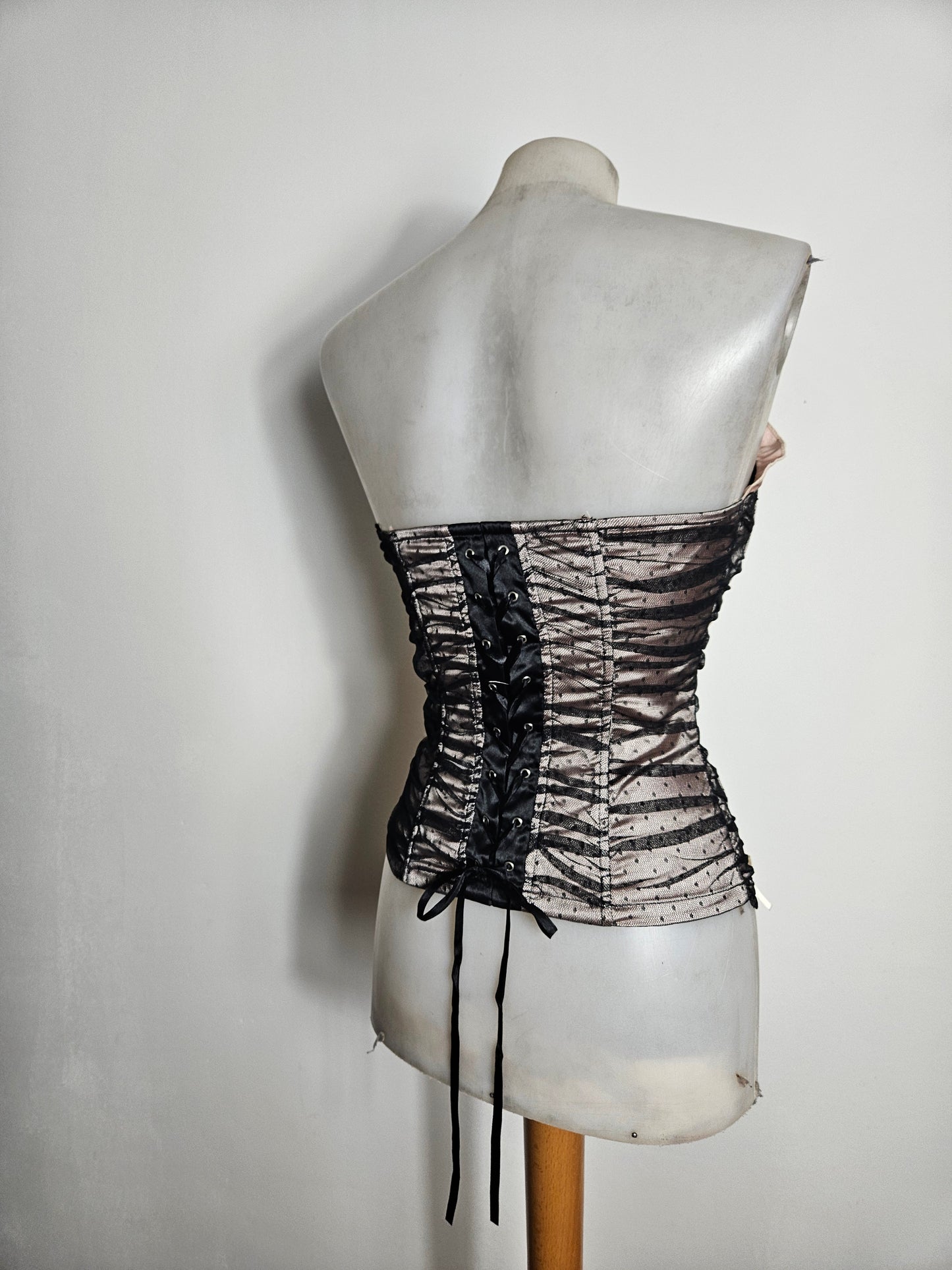 Bustier in voile and satin