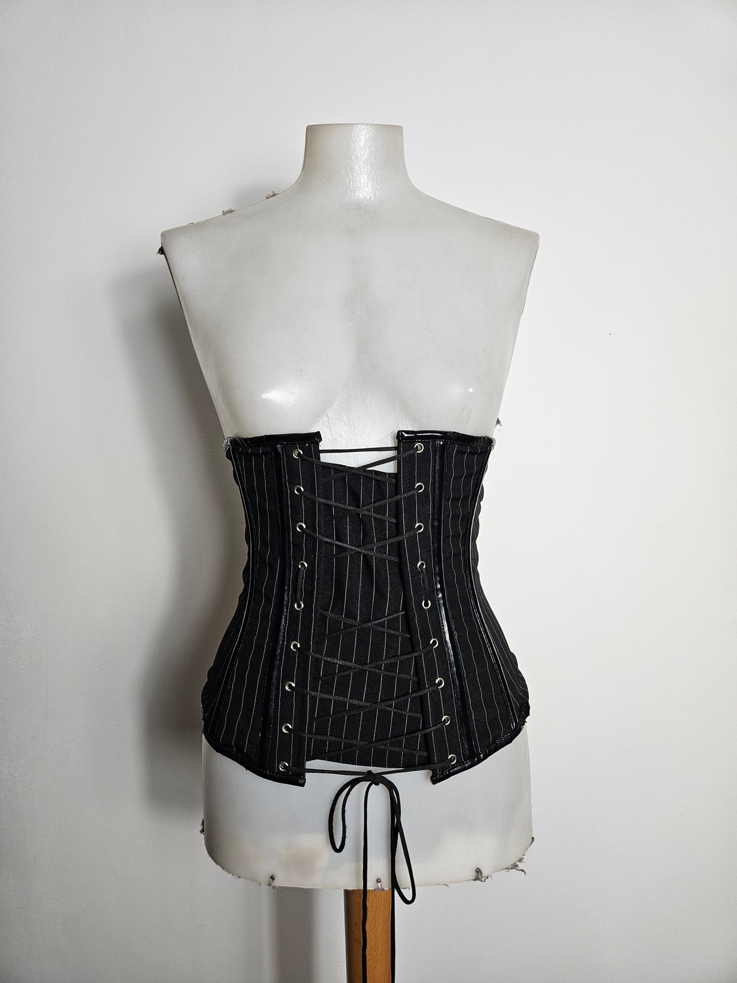 Ceinture corset rayé à laçage