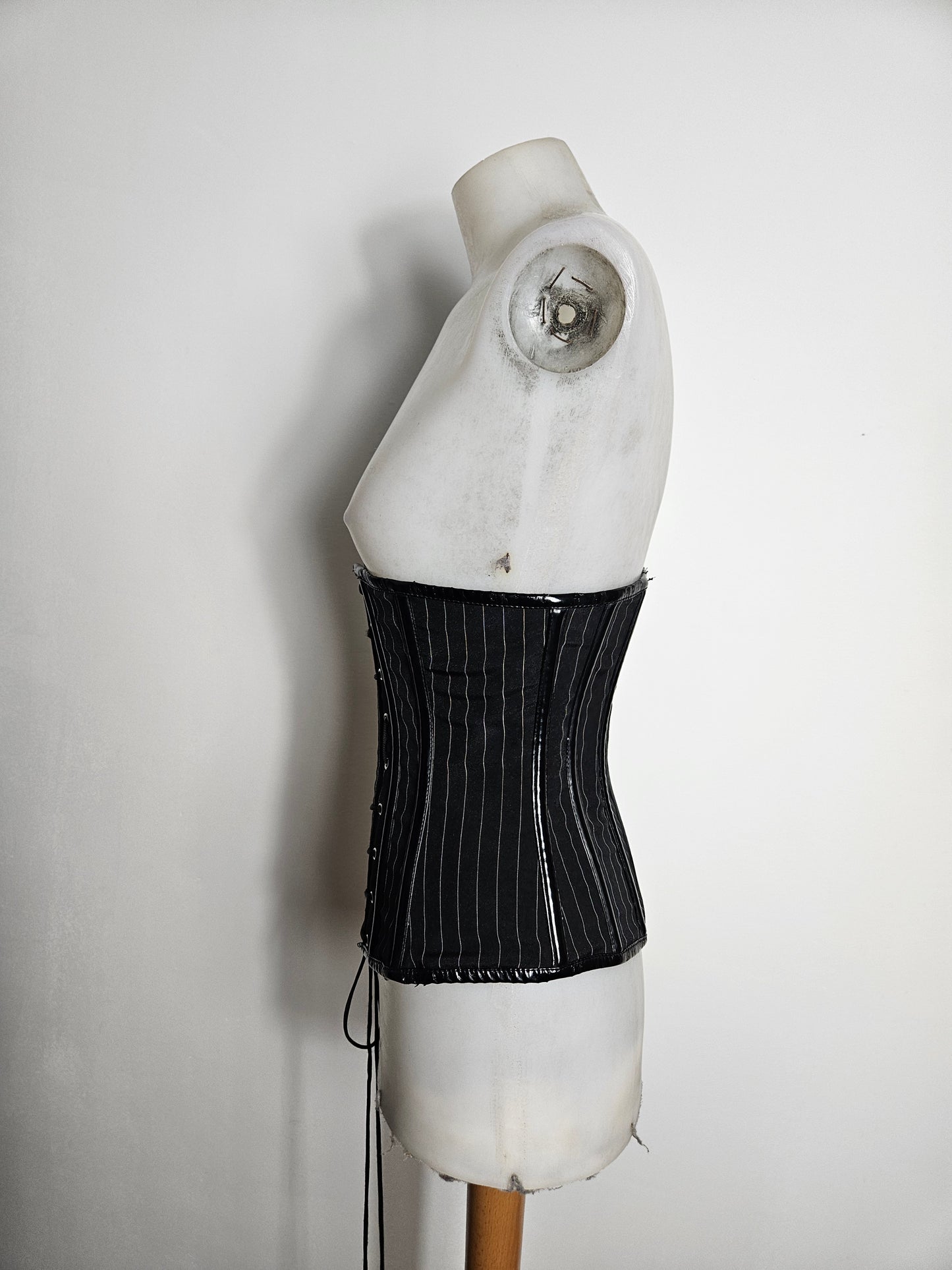 Ceinture corset rayé à laçage