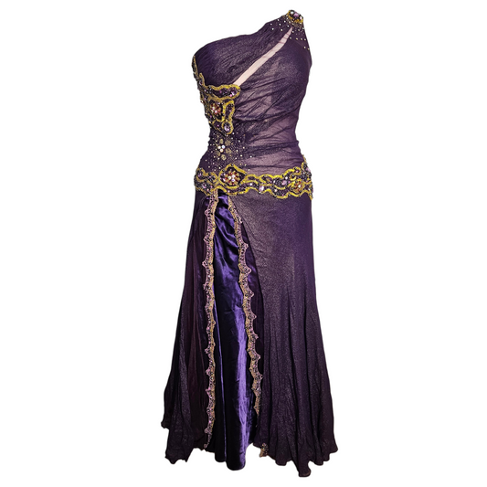 Maxi robe violette brodée