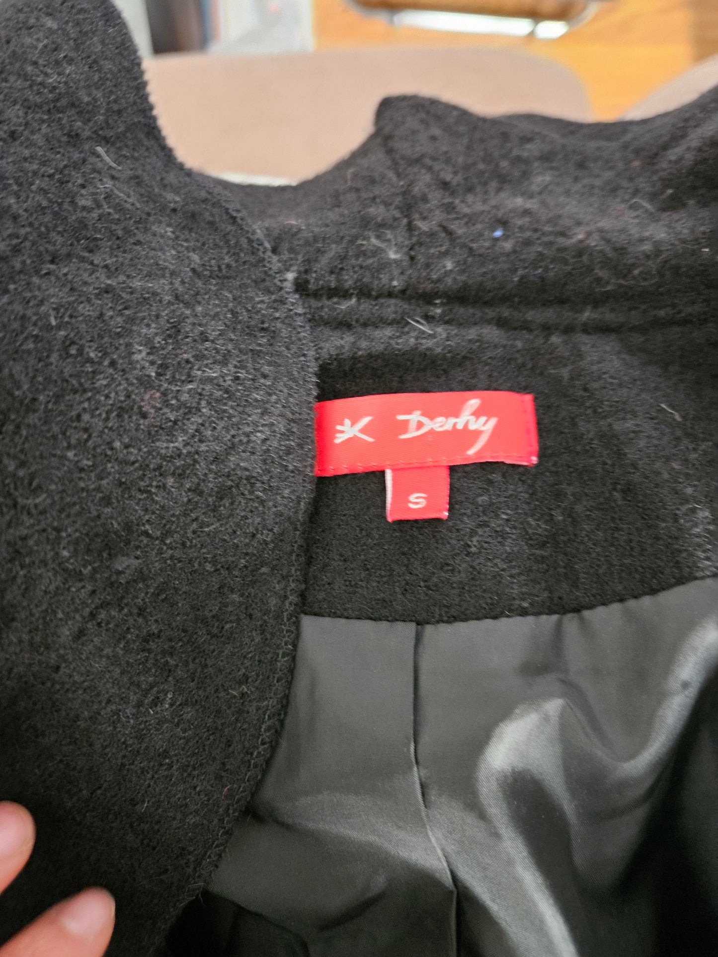 René Derhy short black coat