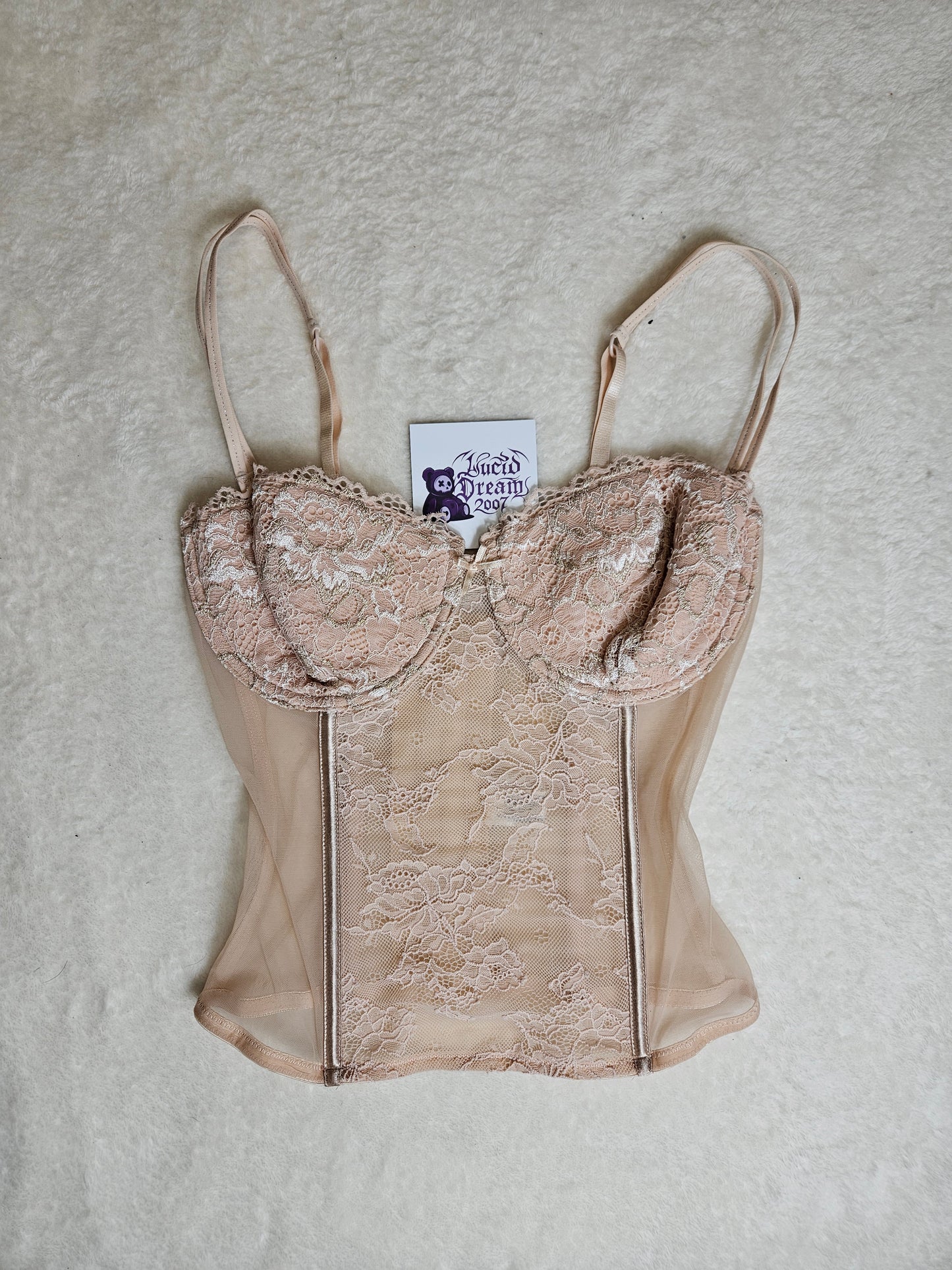 Bustier corset en voile et dentelle