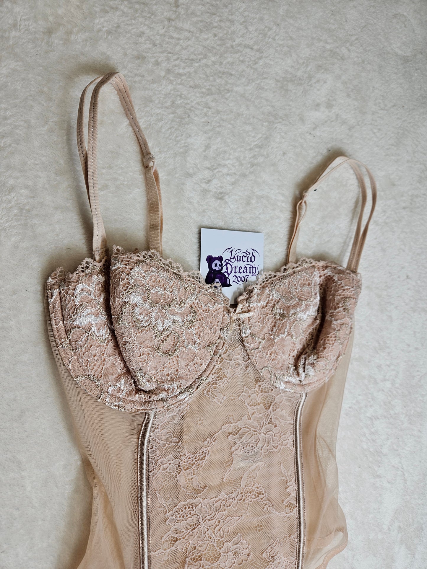 Bustier corset en voile et dentelle