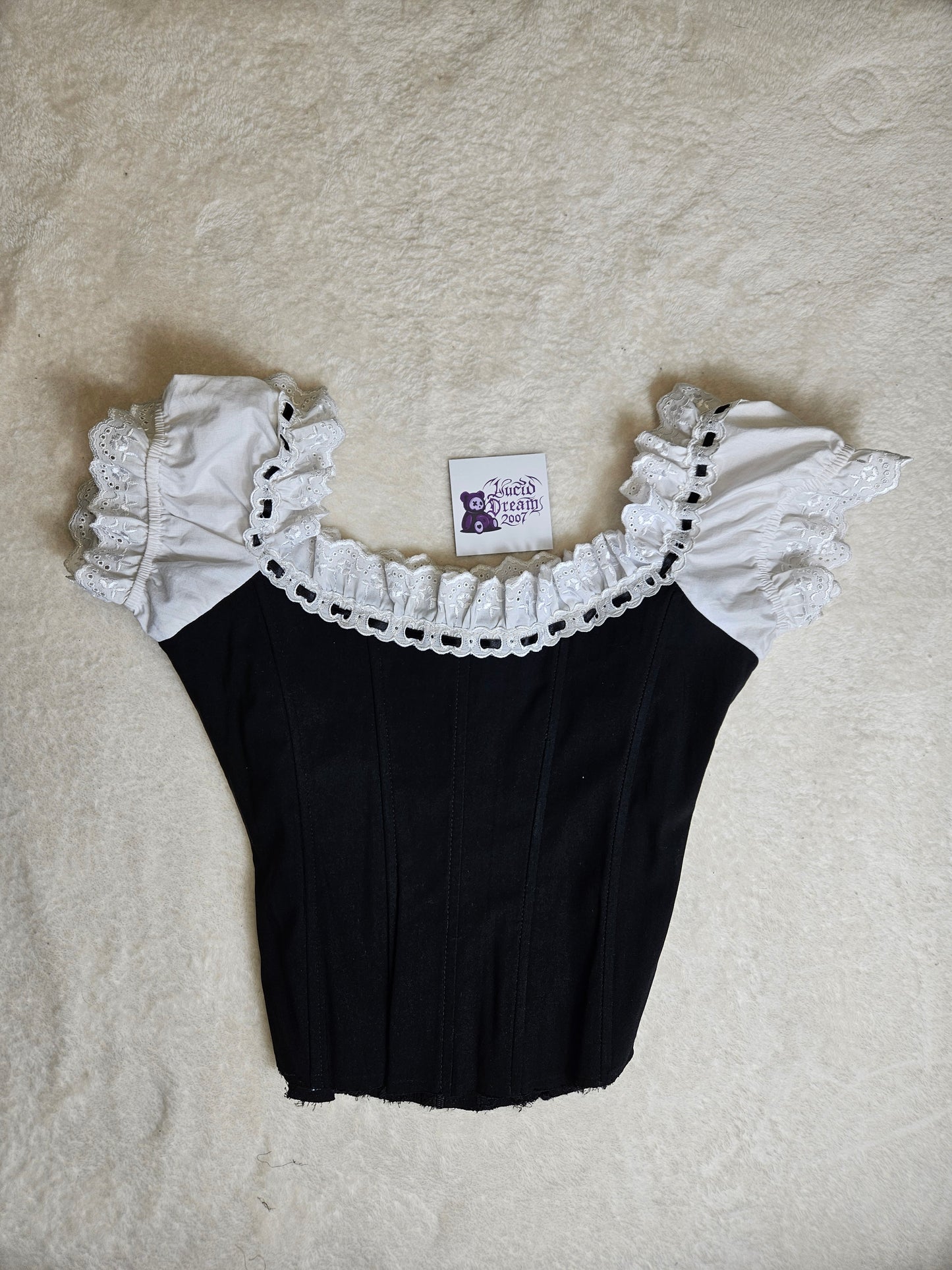 Haut esprit corset noir et blanc