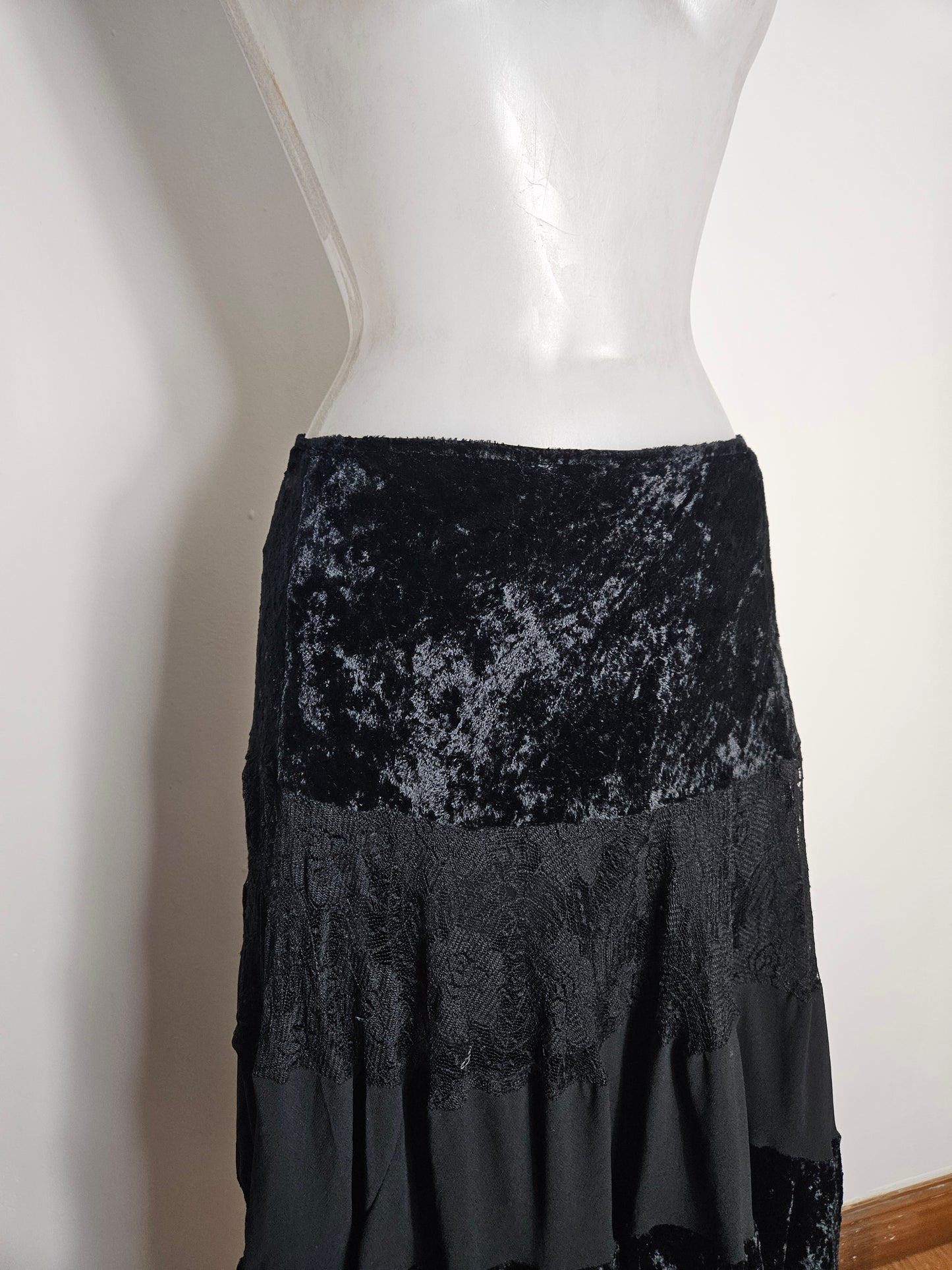 Jupe en velours noir René Derhy