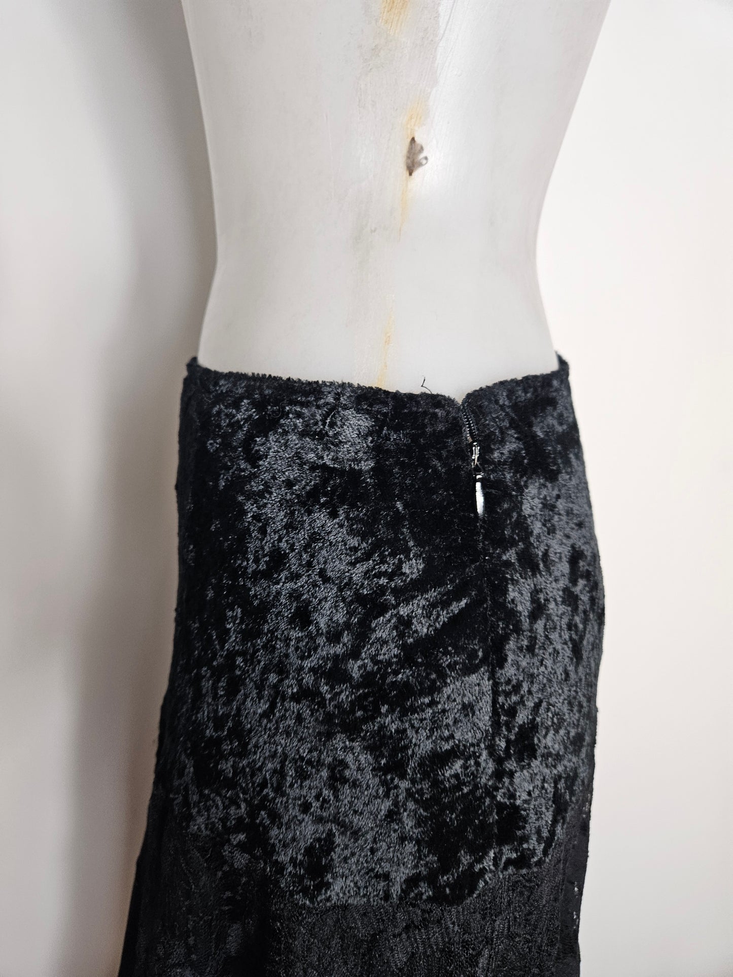 Jupe en velours noir René Derhy