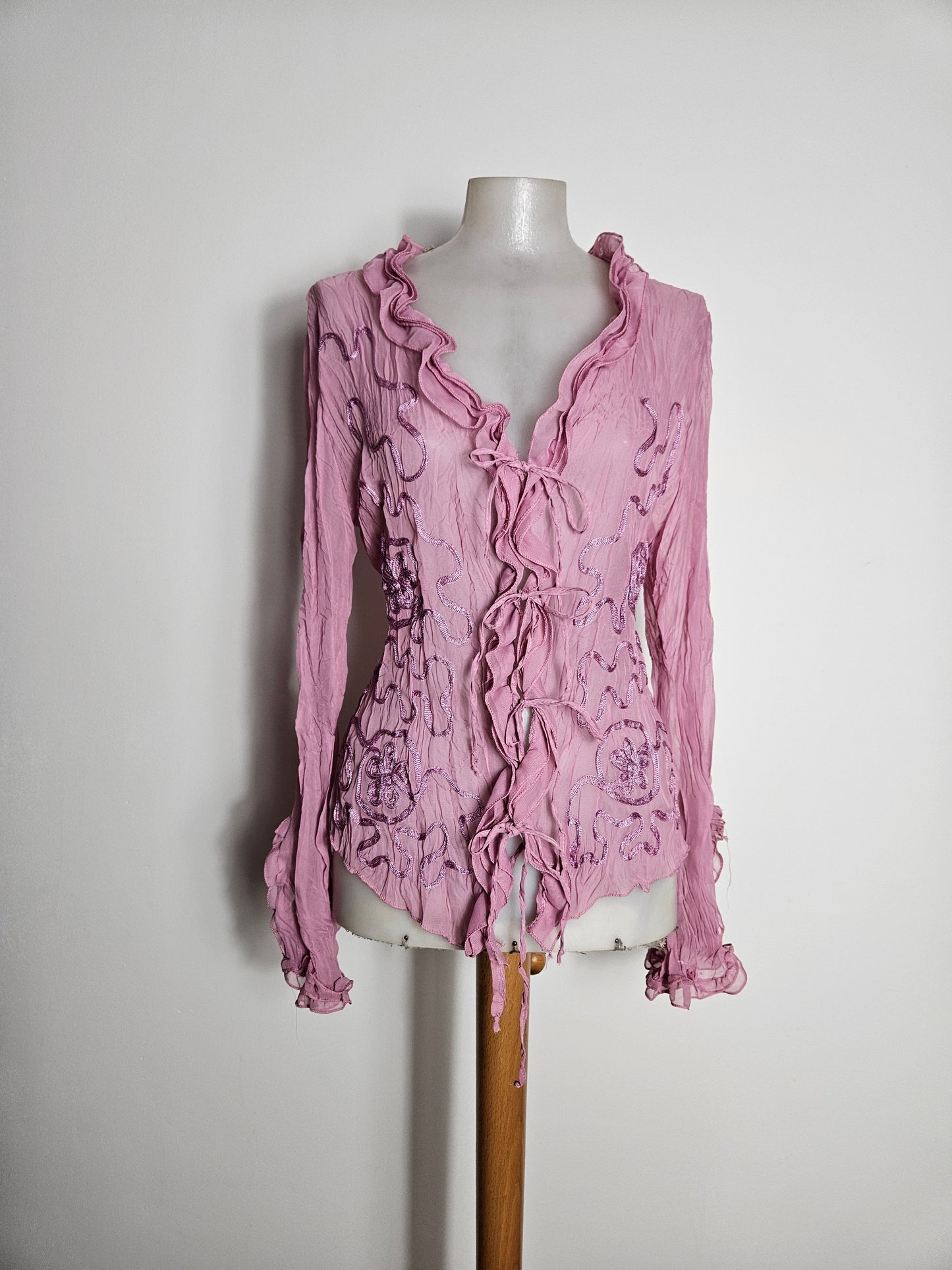Blusa de gasa rosa