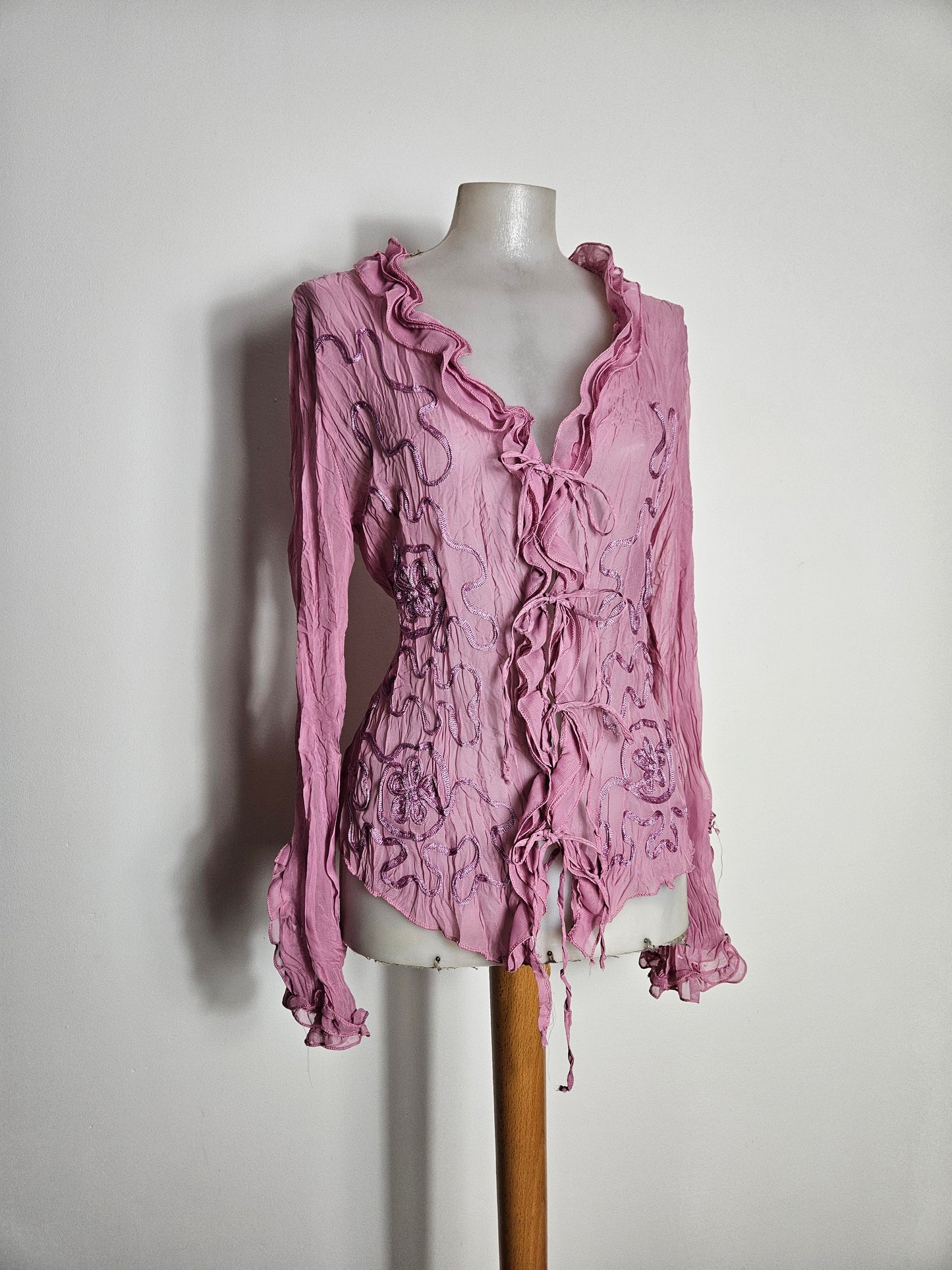 Blusa de gasa rosa