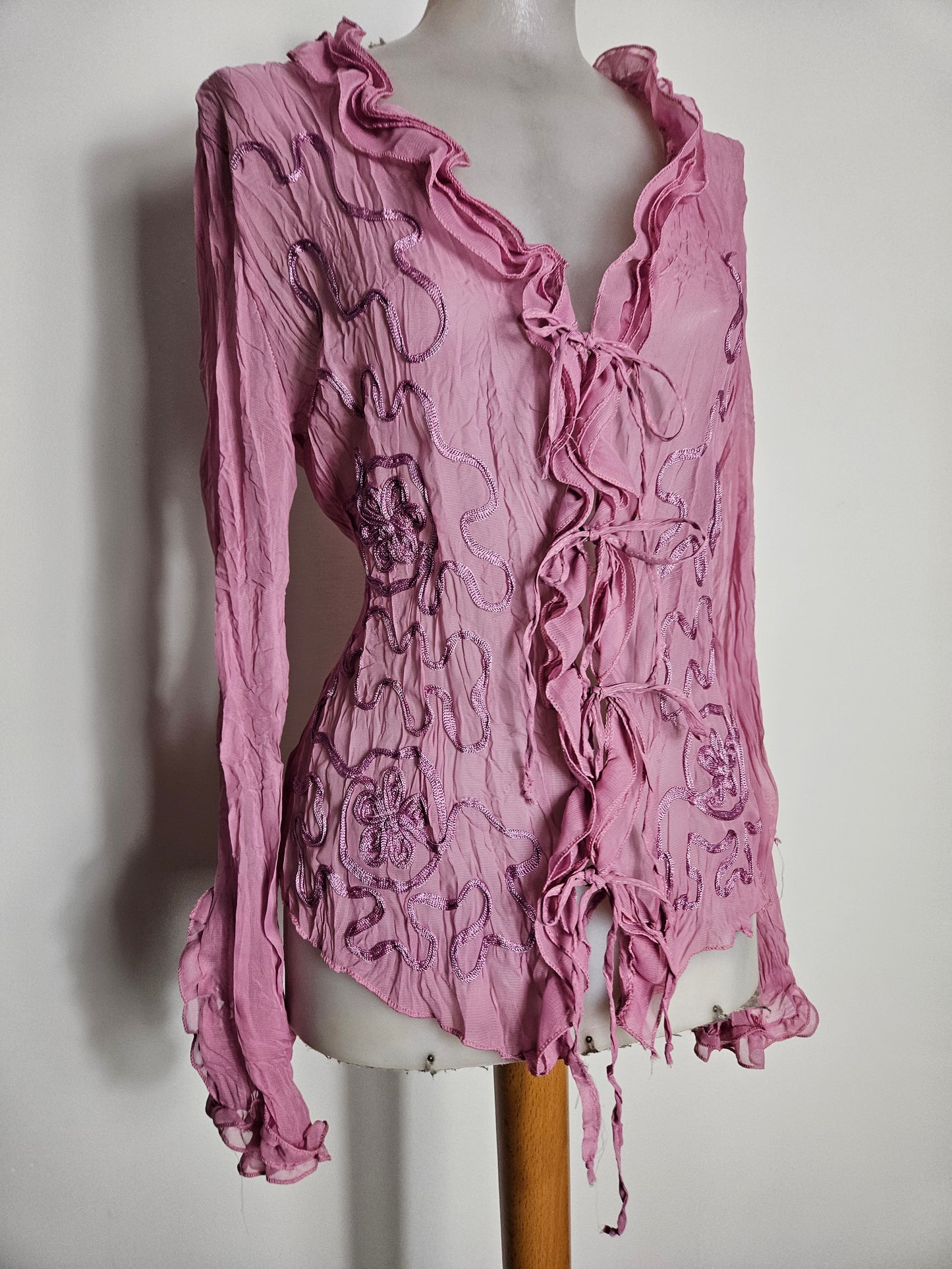 Blusa de gasa rosa