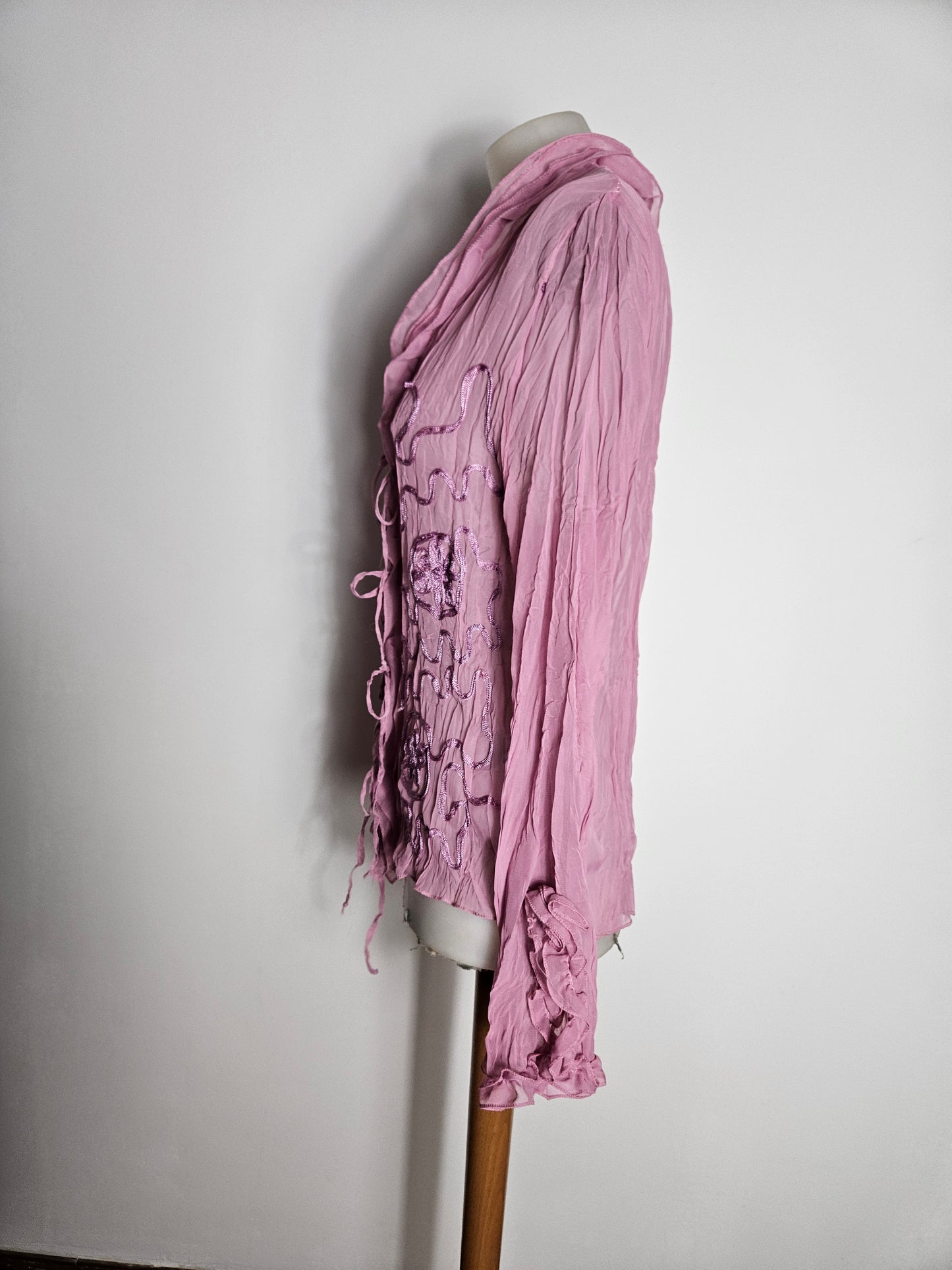 Blusa de gasa rosa