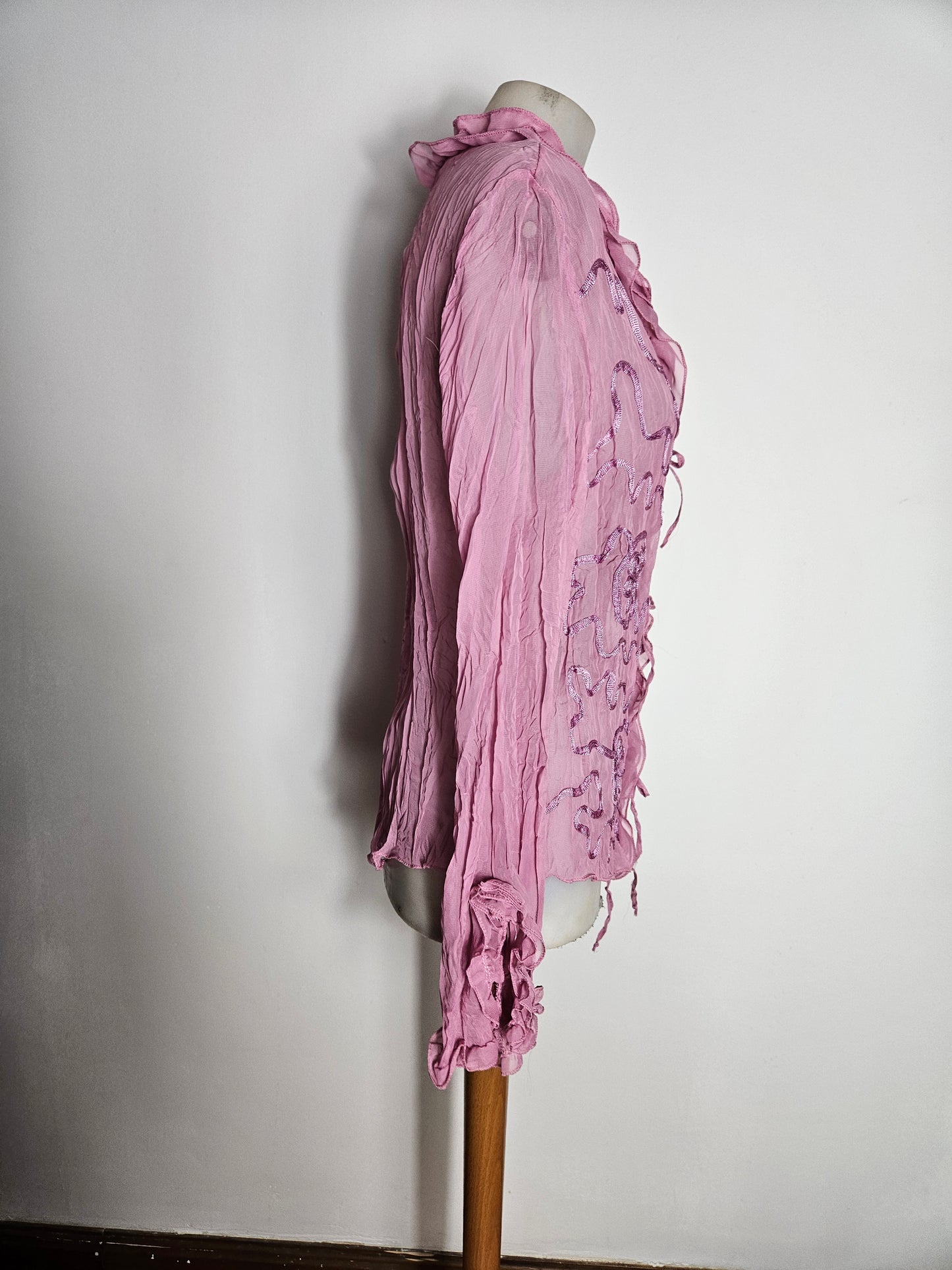 Blusa de gasa rosa