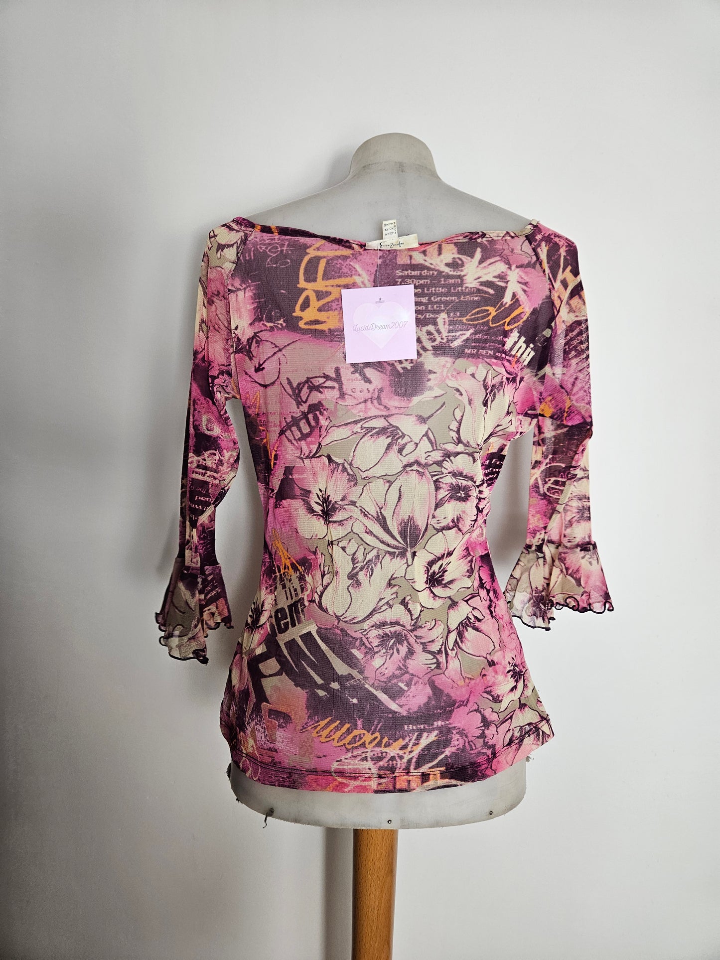 Haut en voile motif floral