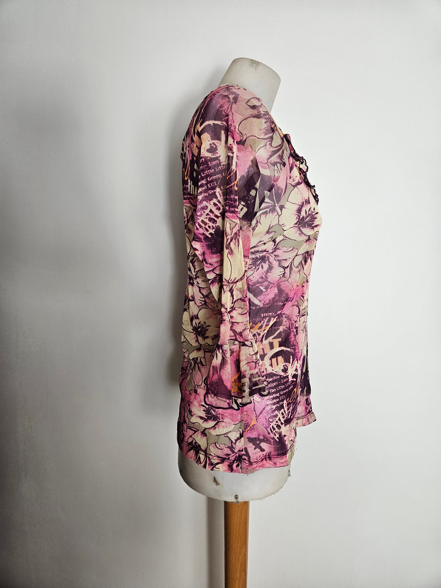 Haut en voile motif floral