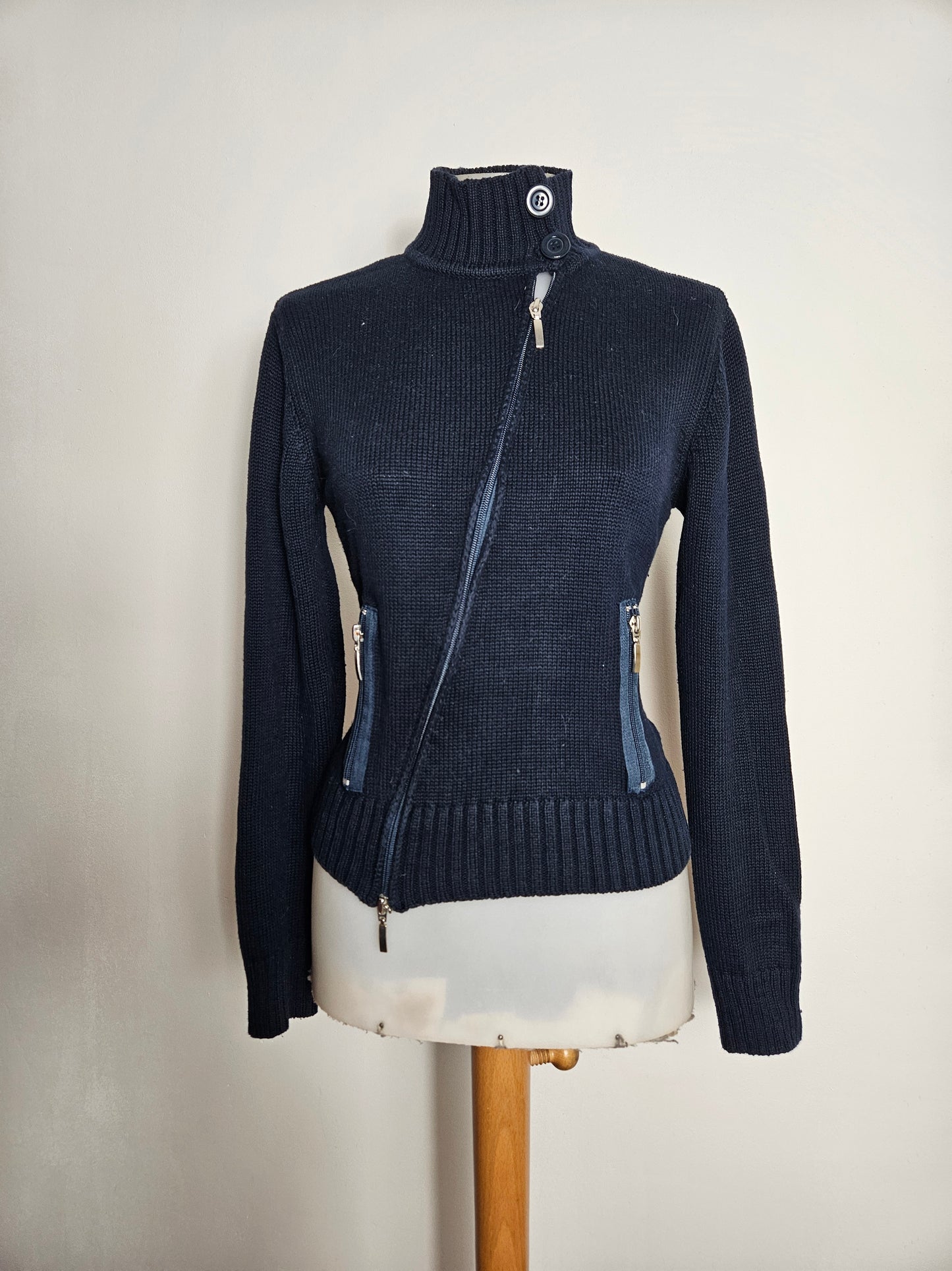Pull double zip bleu