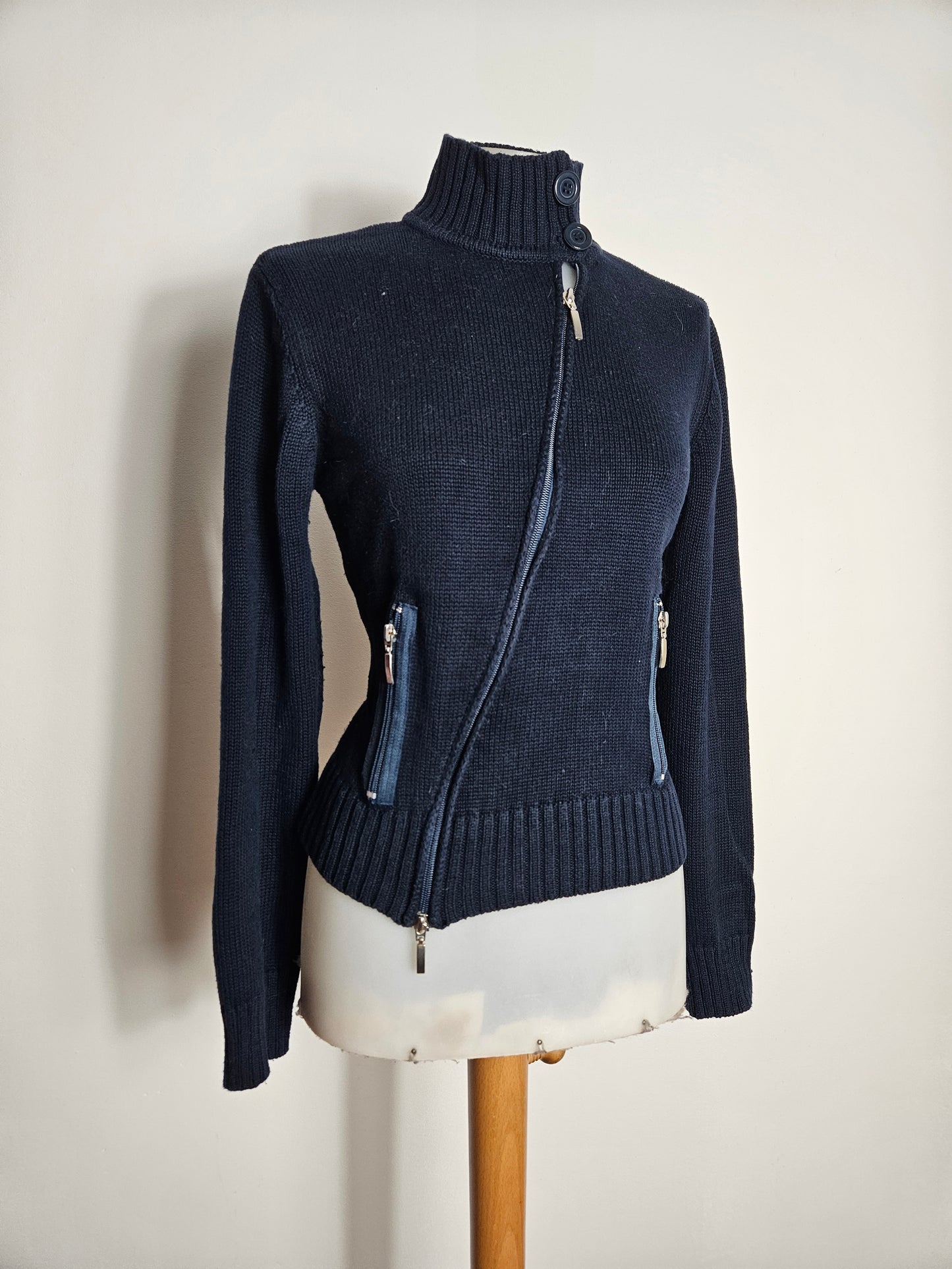 Pull double zip bleu