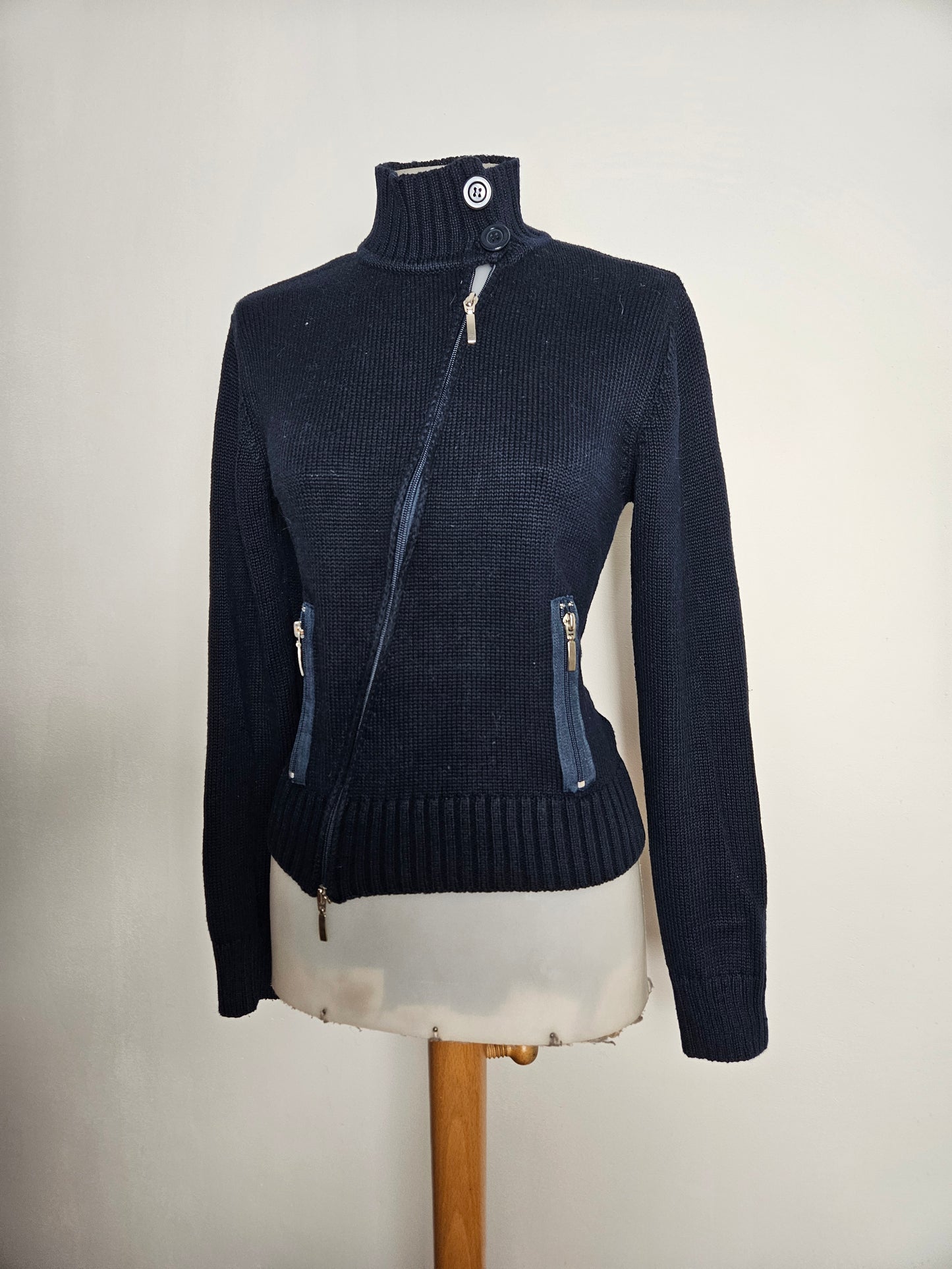 Pull double zip bleu