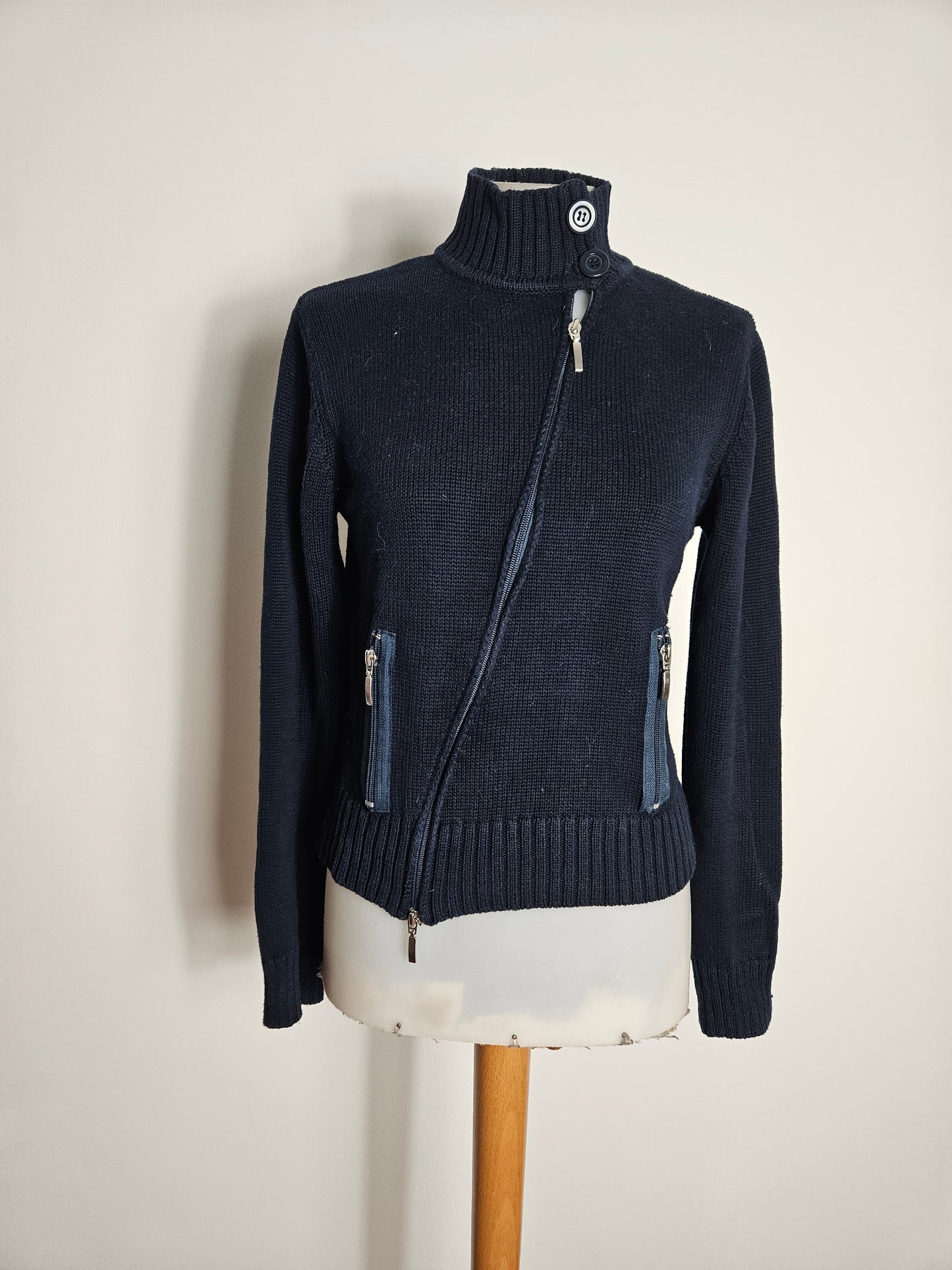 Pull double zip bleu