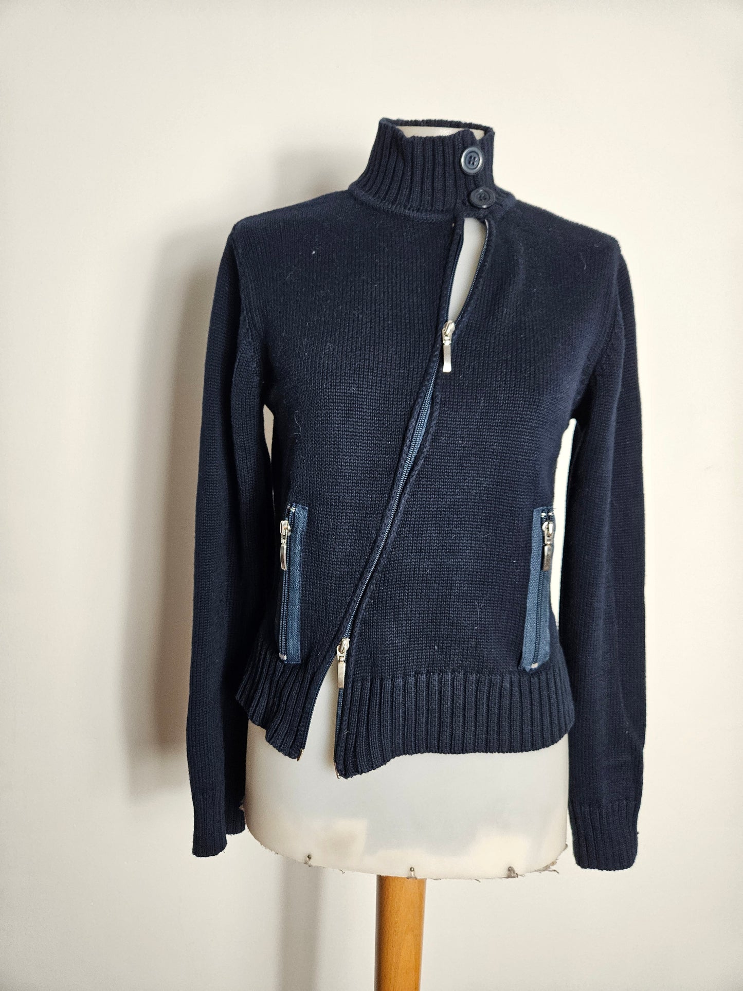 Pull double zip bleu