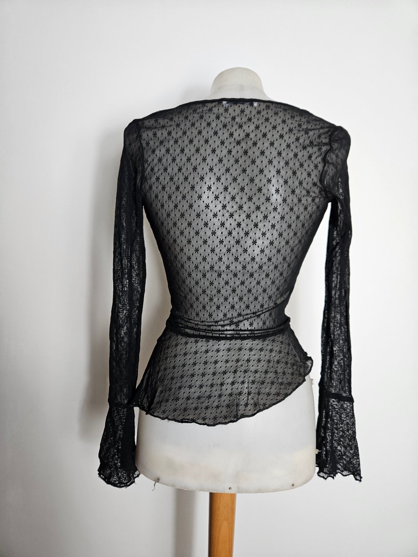 Chemisier esprit cache coeur en voile noir