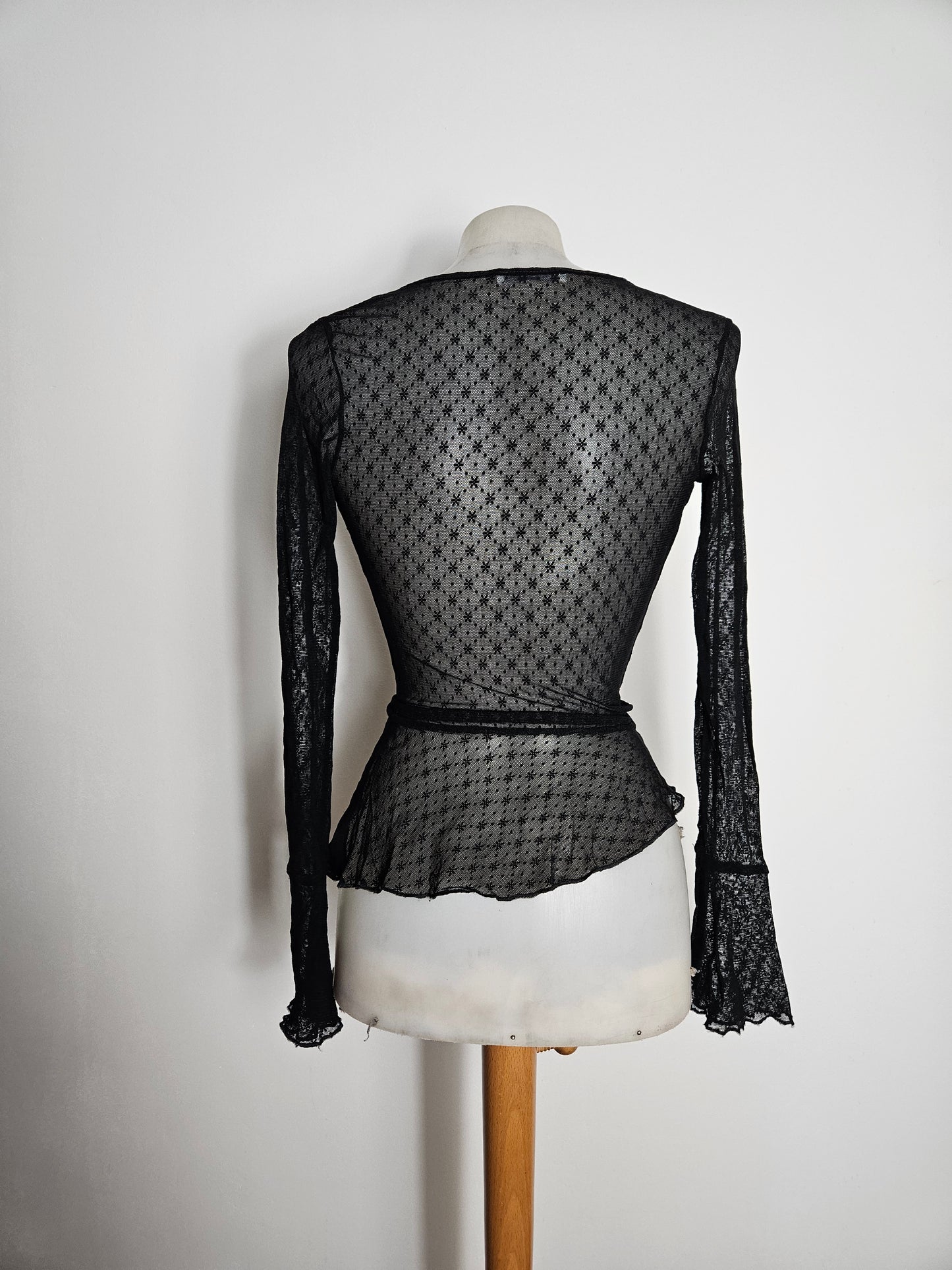 Chemisier esprit cache coeur en voile noir