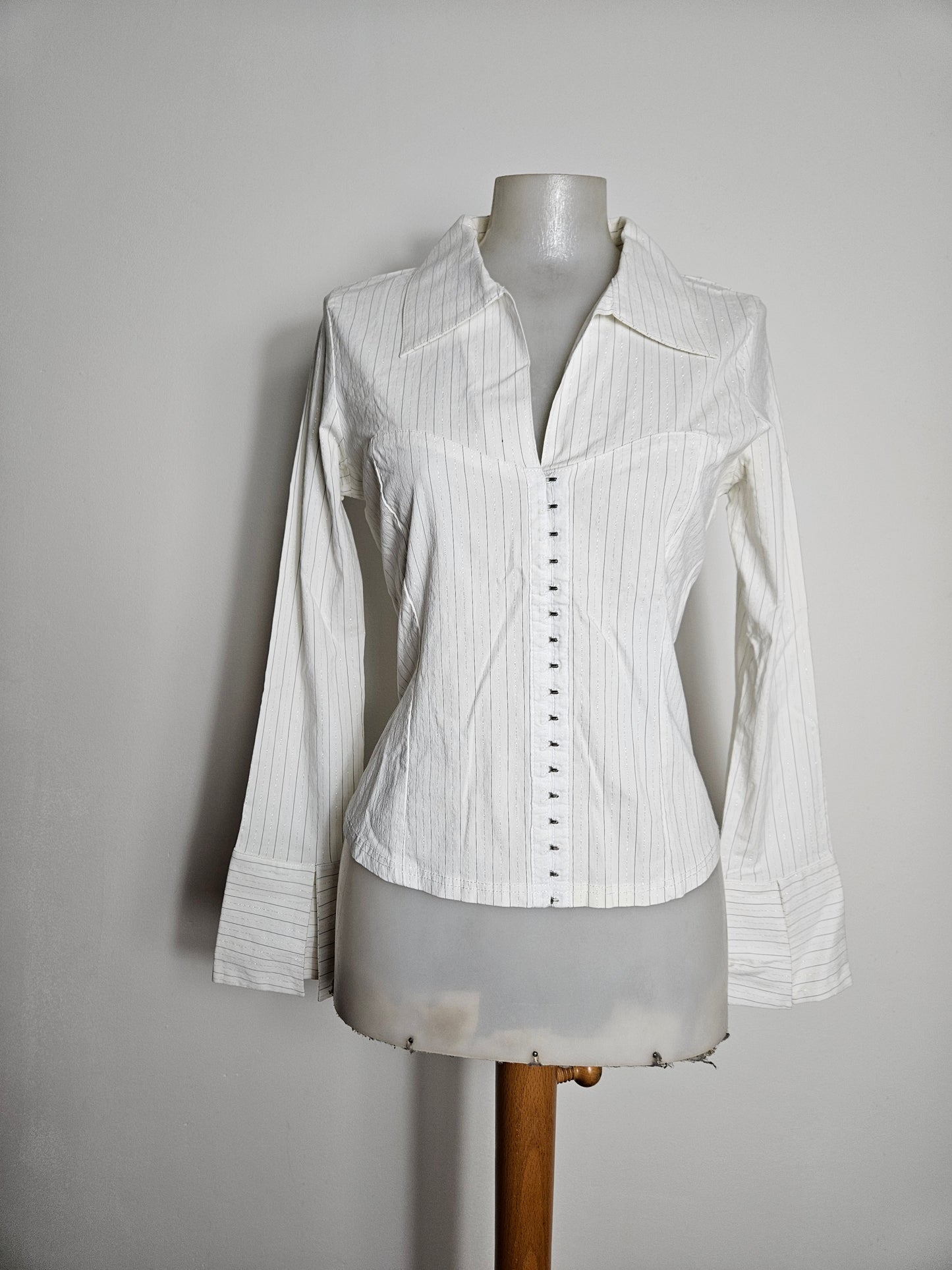 Chemisier rayé fermeture agrafes