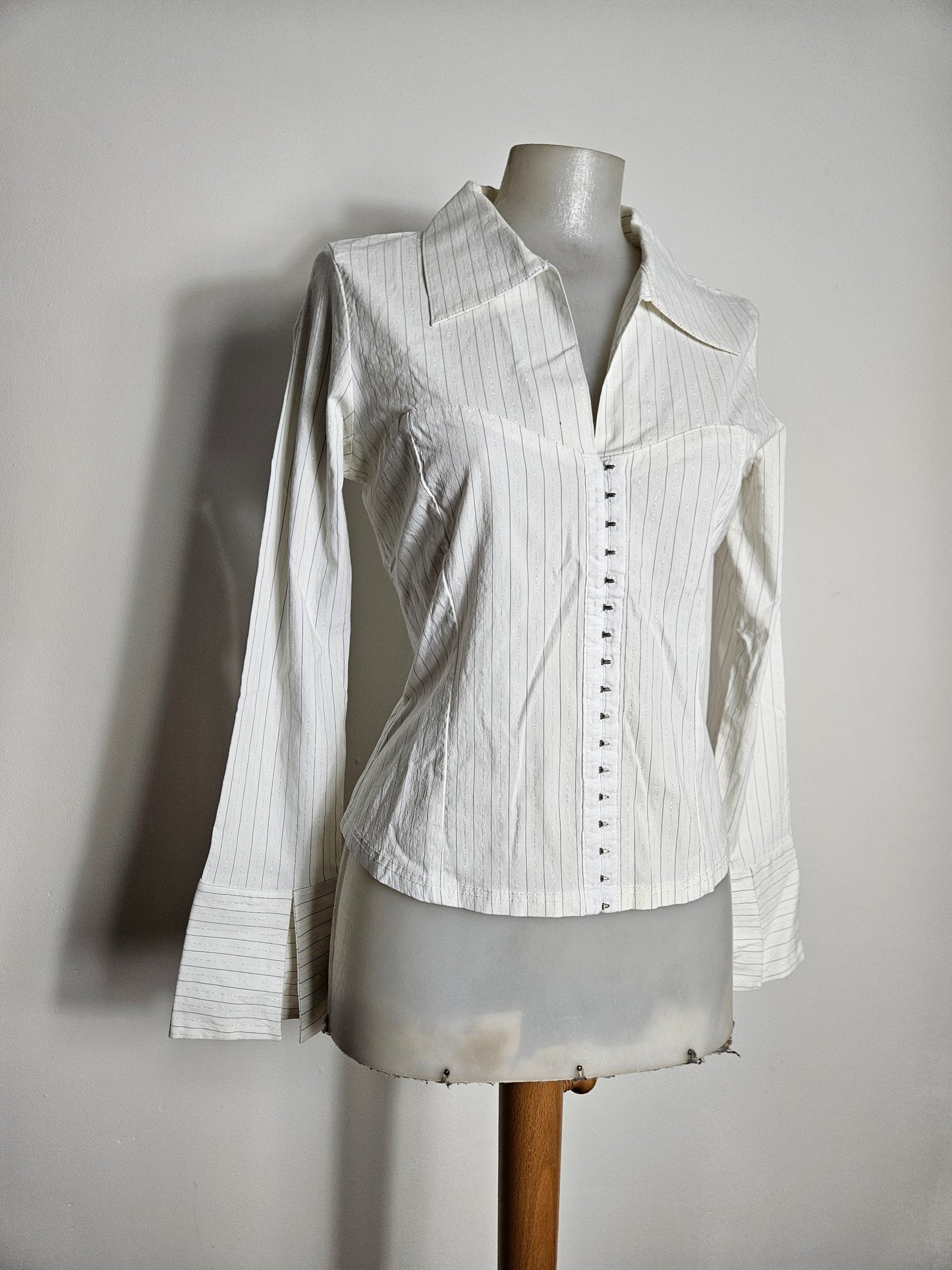 Chemisier rayé fermeture agrafes