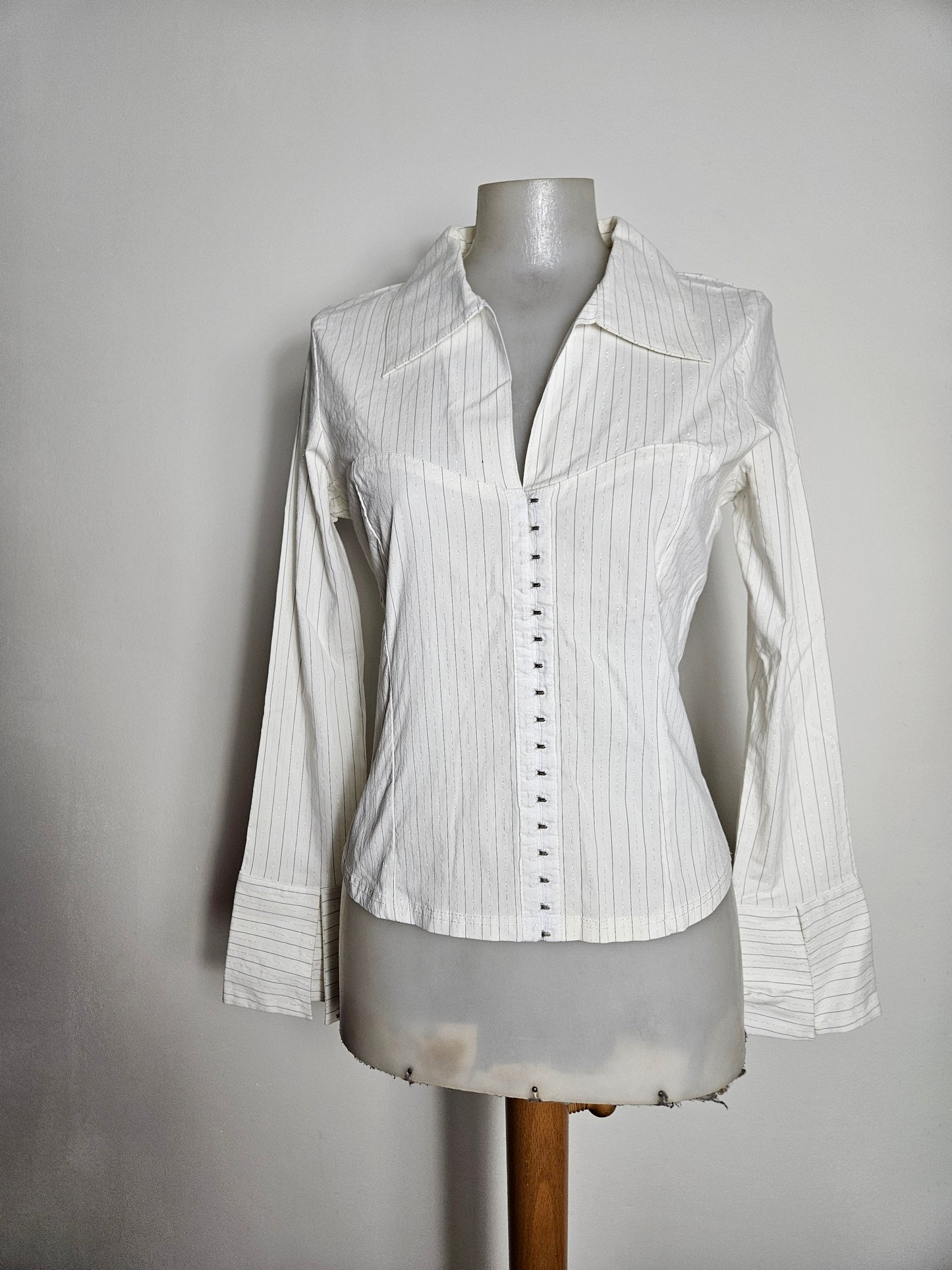 Chemisier rayé fermeture agrafes