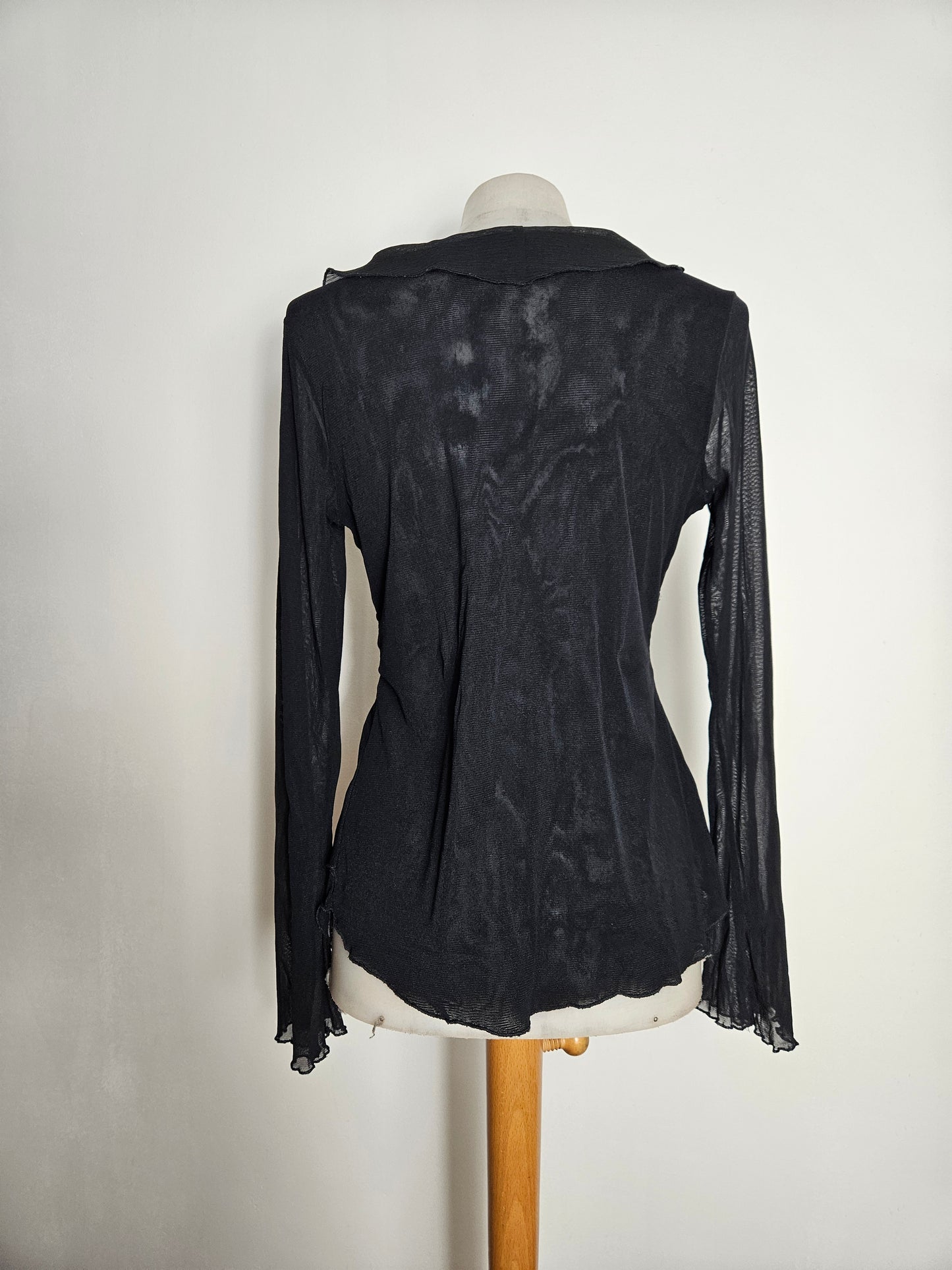 Chemisier en voile et broderies noir